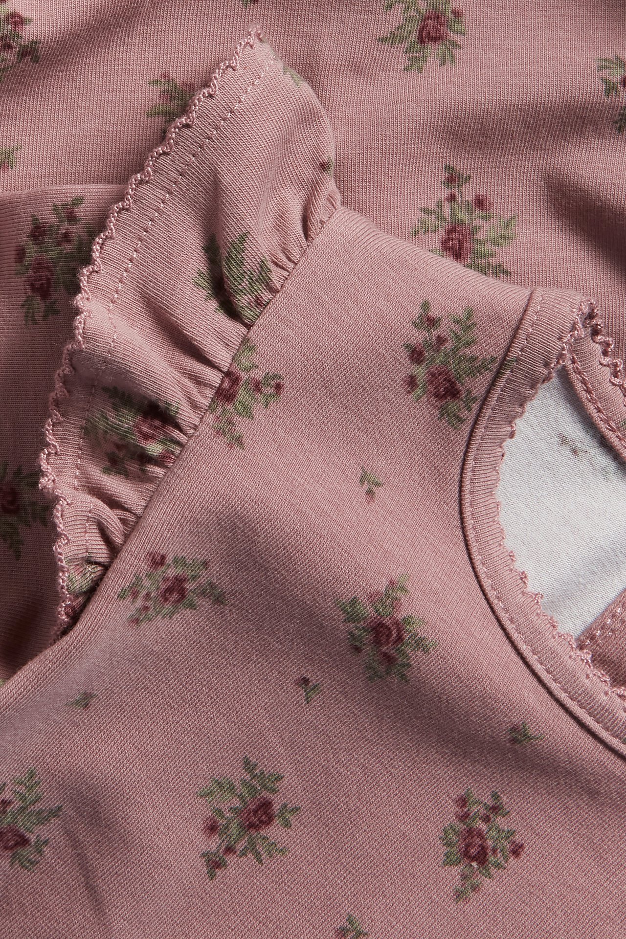 Floral jersey bodysuit - Dark pink - 1