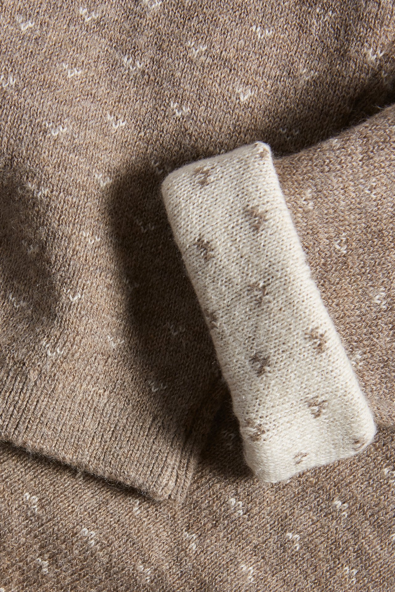 Gemusterte Strickleggings - Braun meliert - 1