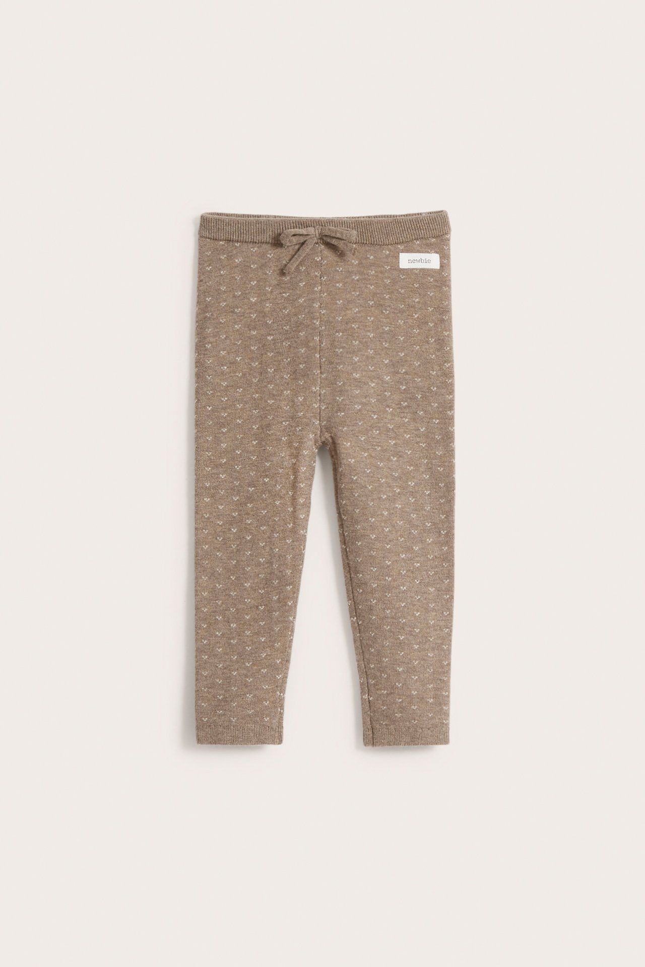 Gemusterte Strickleggings - Braun meliert - 2