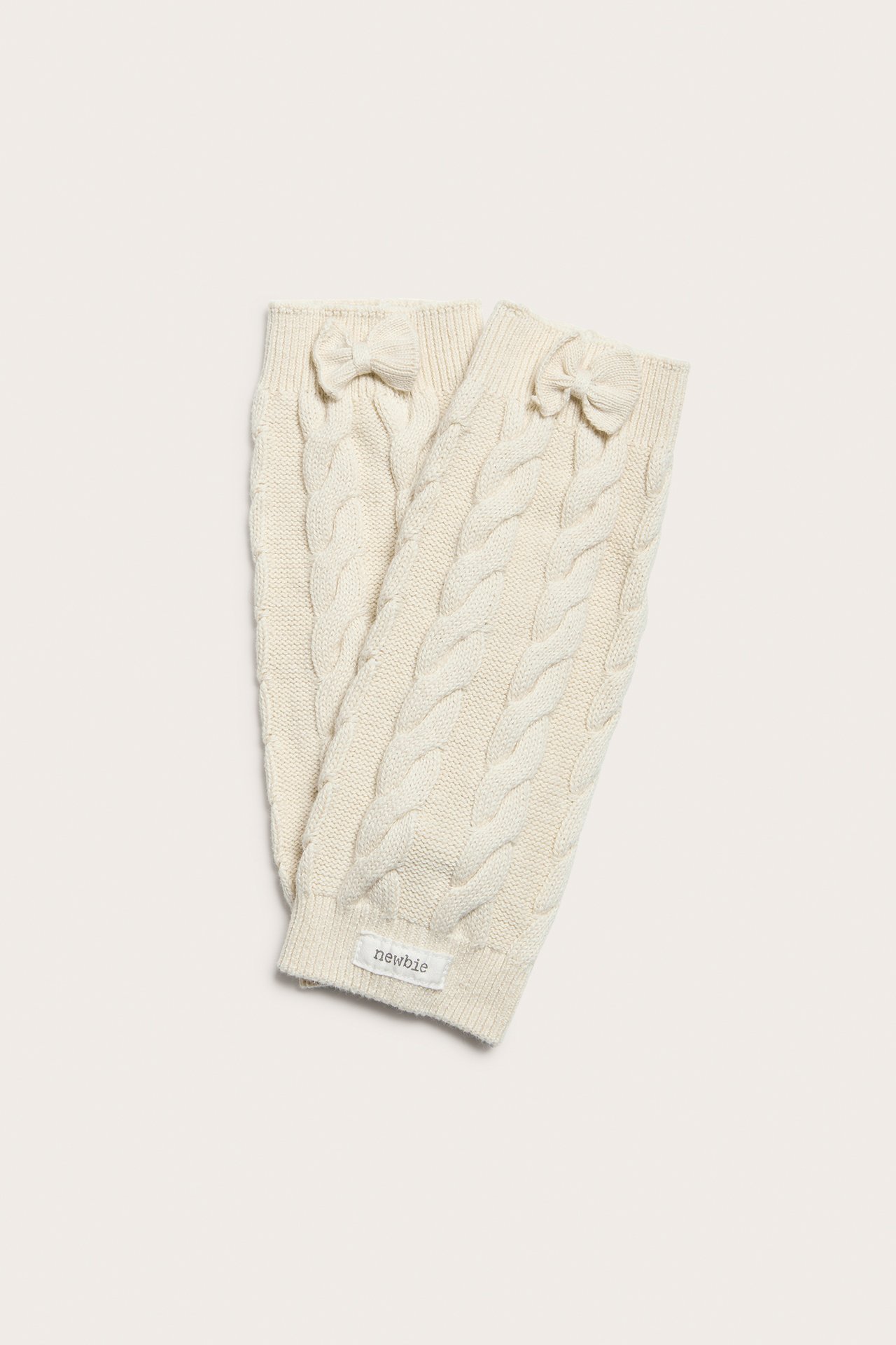 Cable-knit leg warmers - Light beige - 1