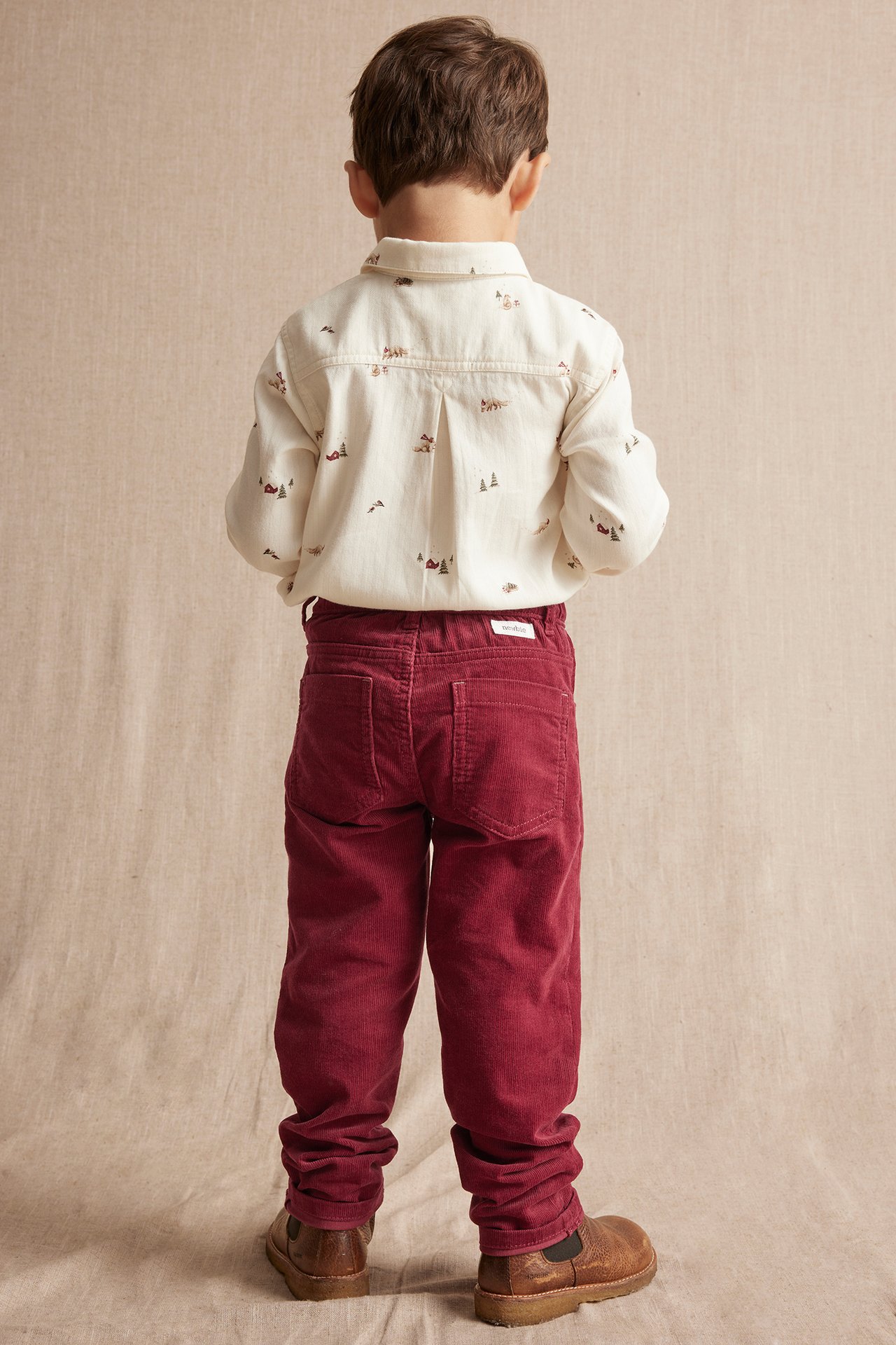 Pants in woven corduroy - Red - 3