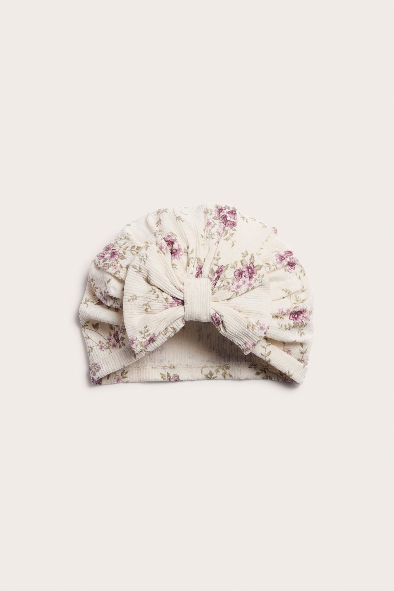 Floral turban bow hat - Off-white - 1