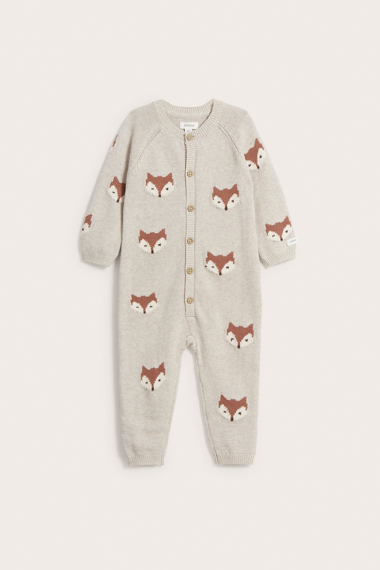 Jacquard-knit fox coverall