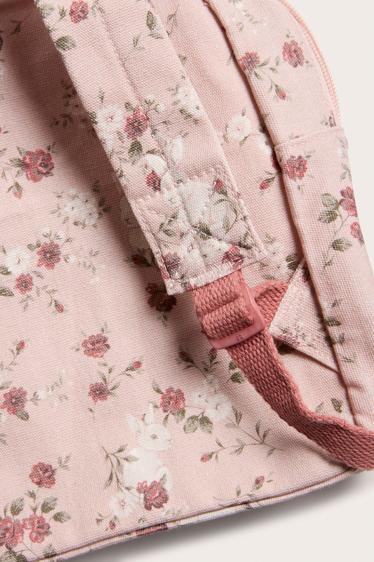 Floral cotton canvas backpack - Pink - 1