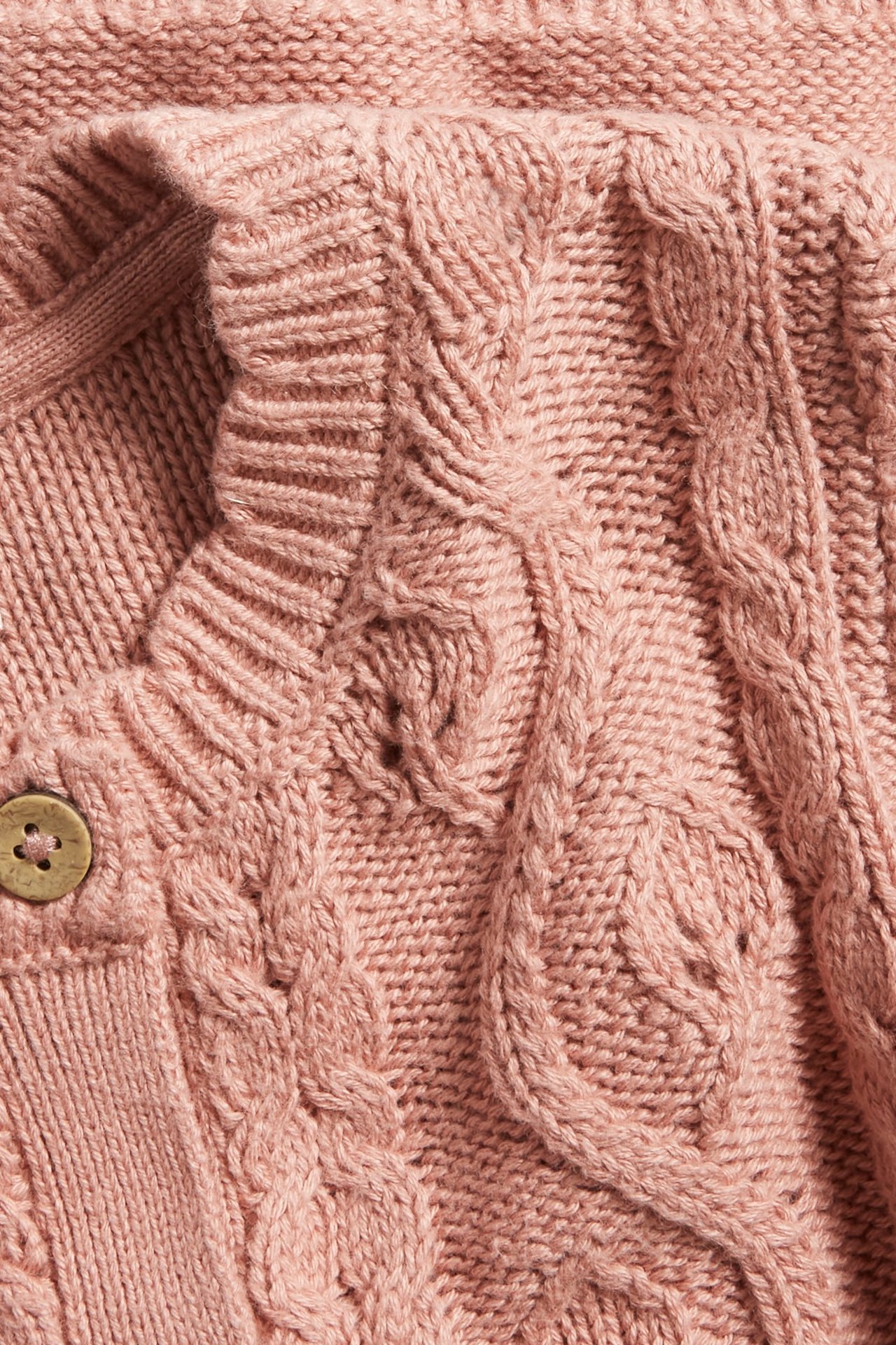 Strickjacke mit Zopfmuster - Rosa - 1