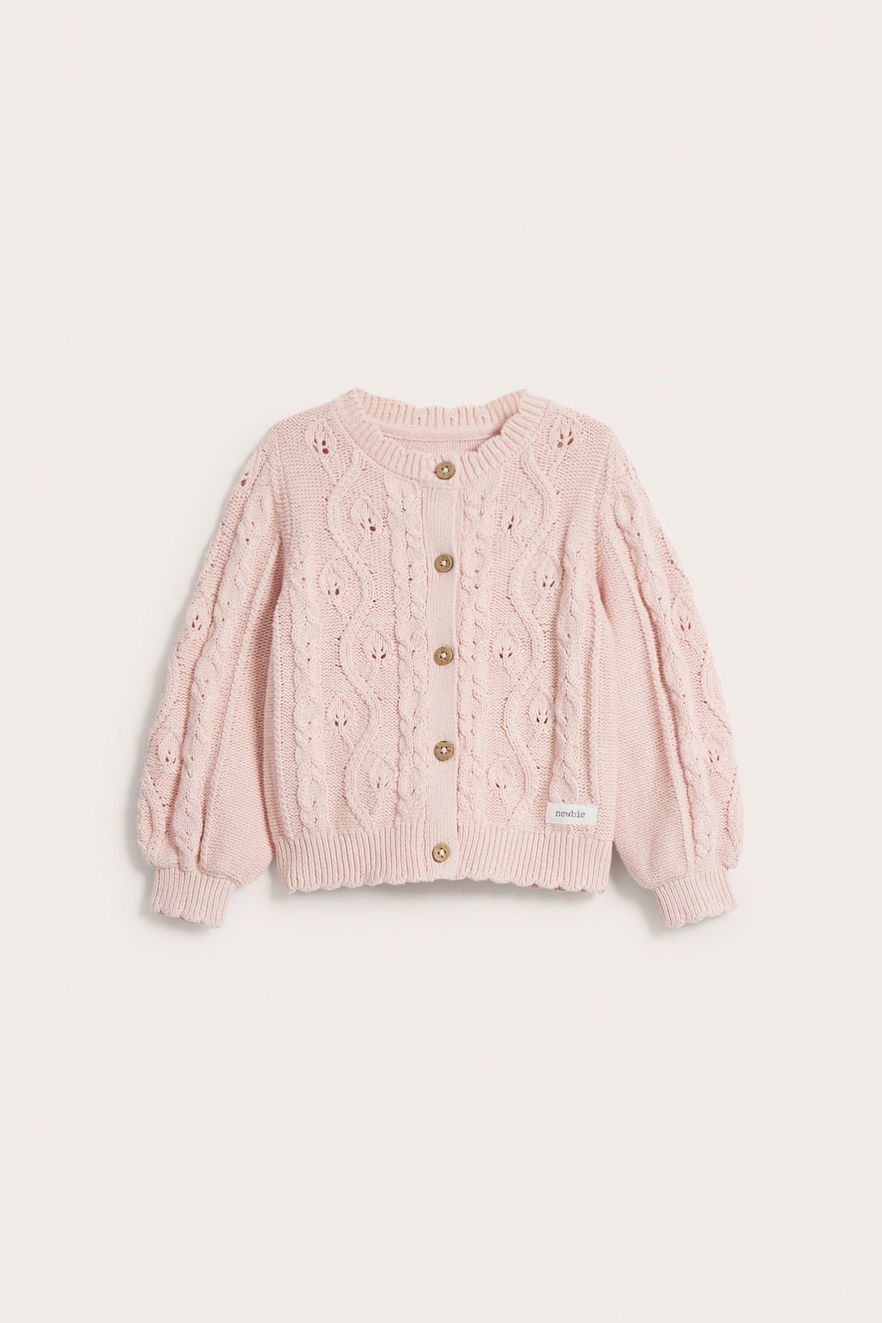 Patterned knit cardigan - Light pink - 2