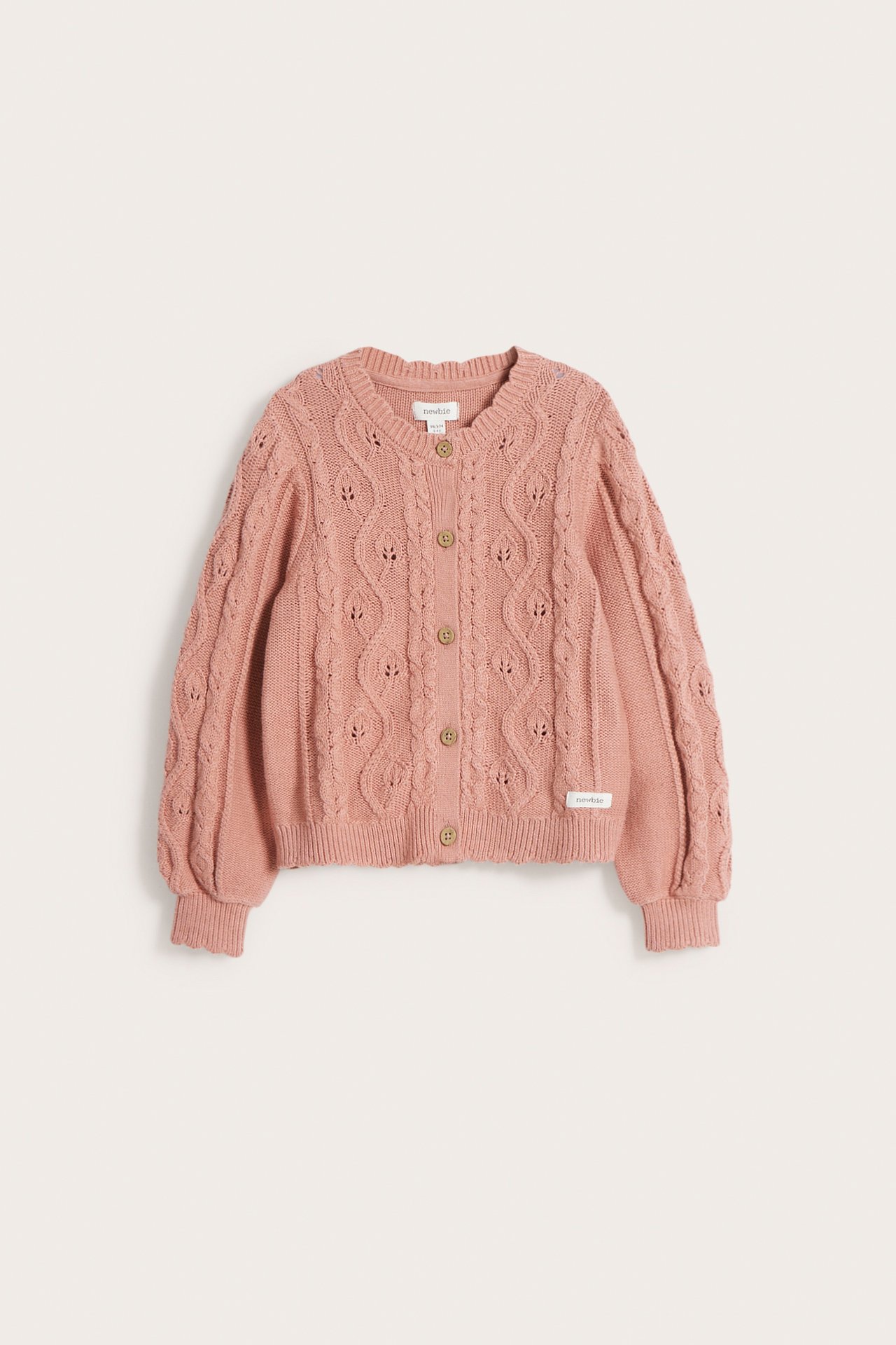 Cable-knit cardigan - Pink - 1