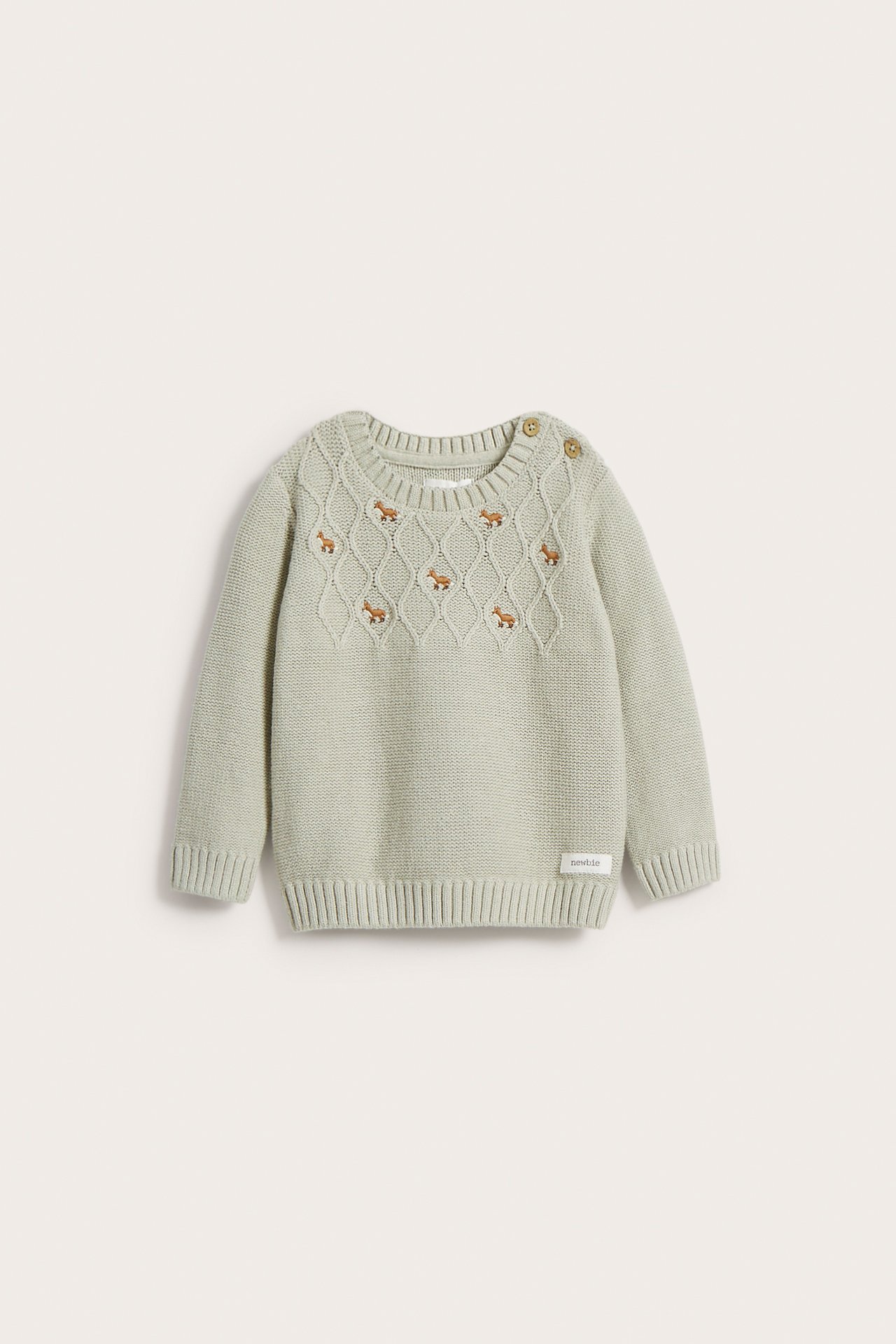 Fox knitted sweater - Light green - 2