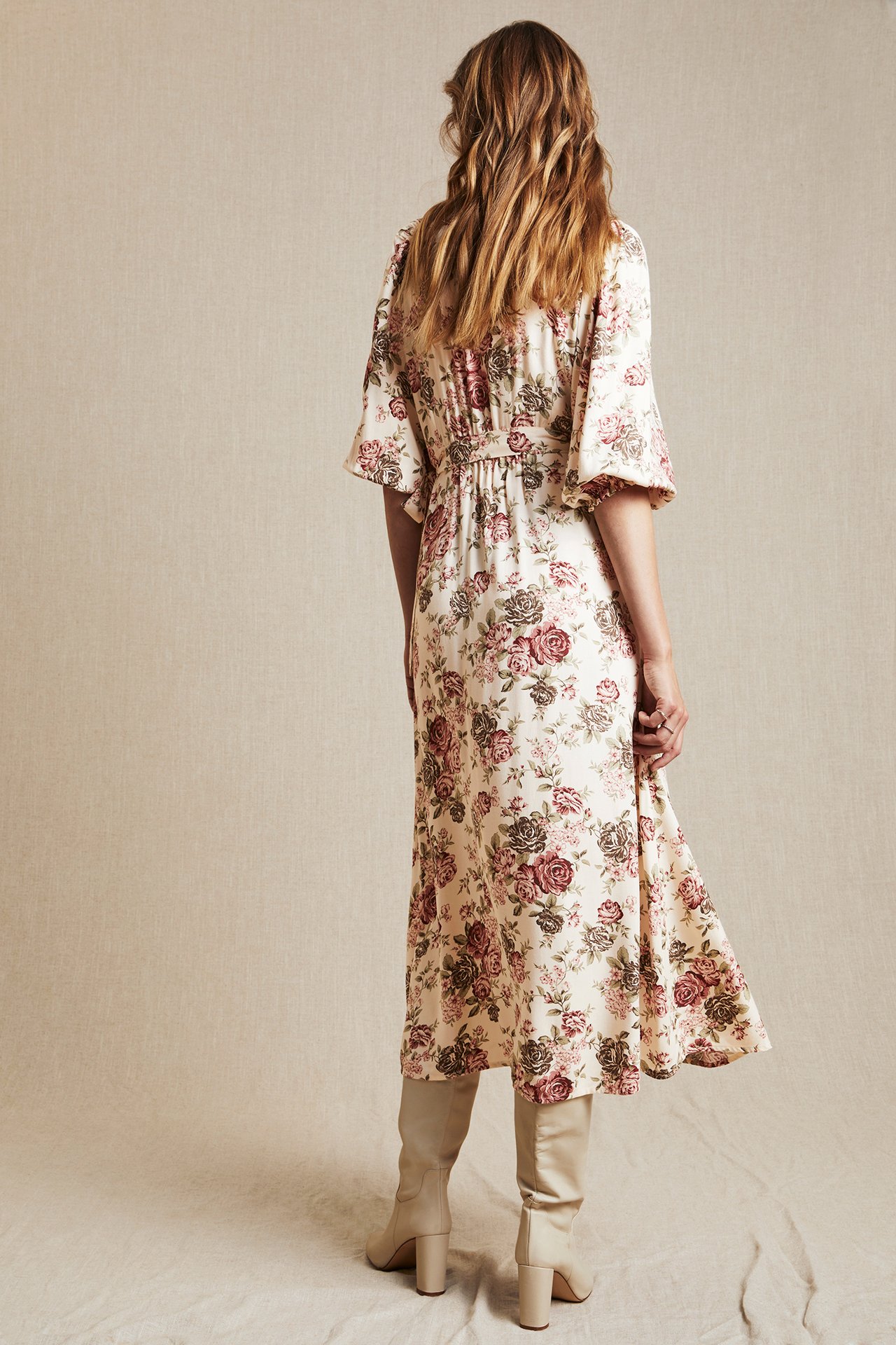 Women's floral side tie dress