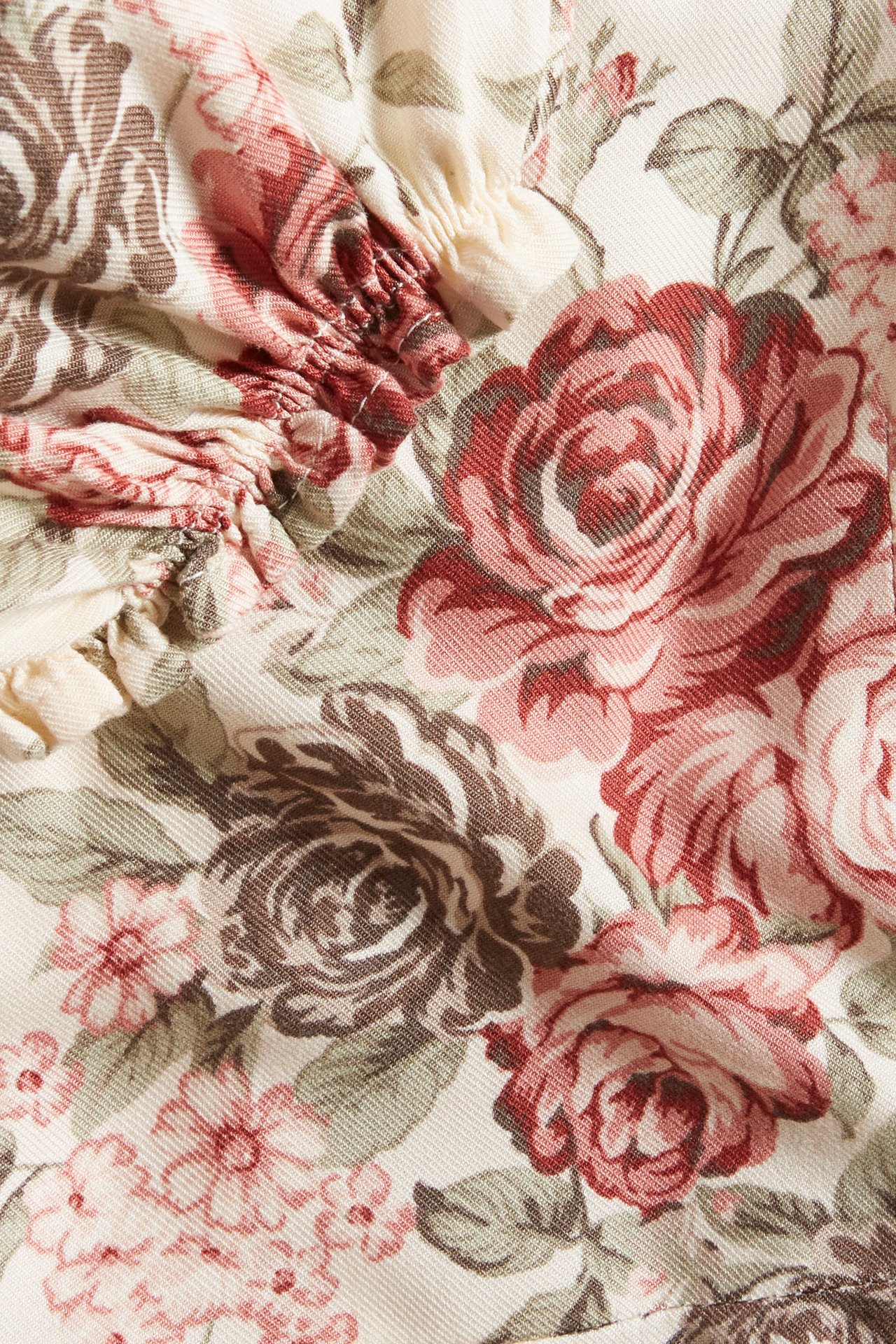 Kleid mit Blumenmuster und Bindegürtel für Damen - Hellbeige - 6