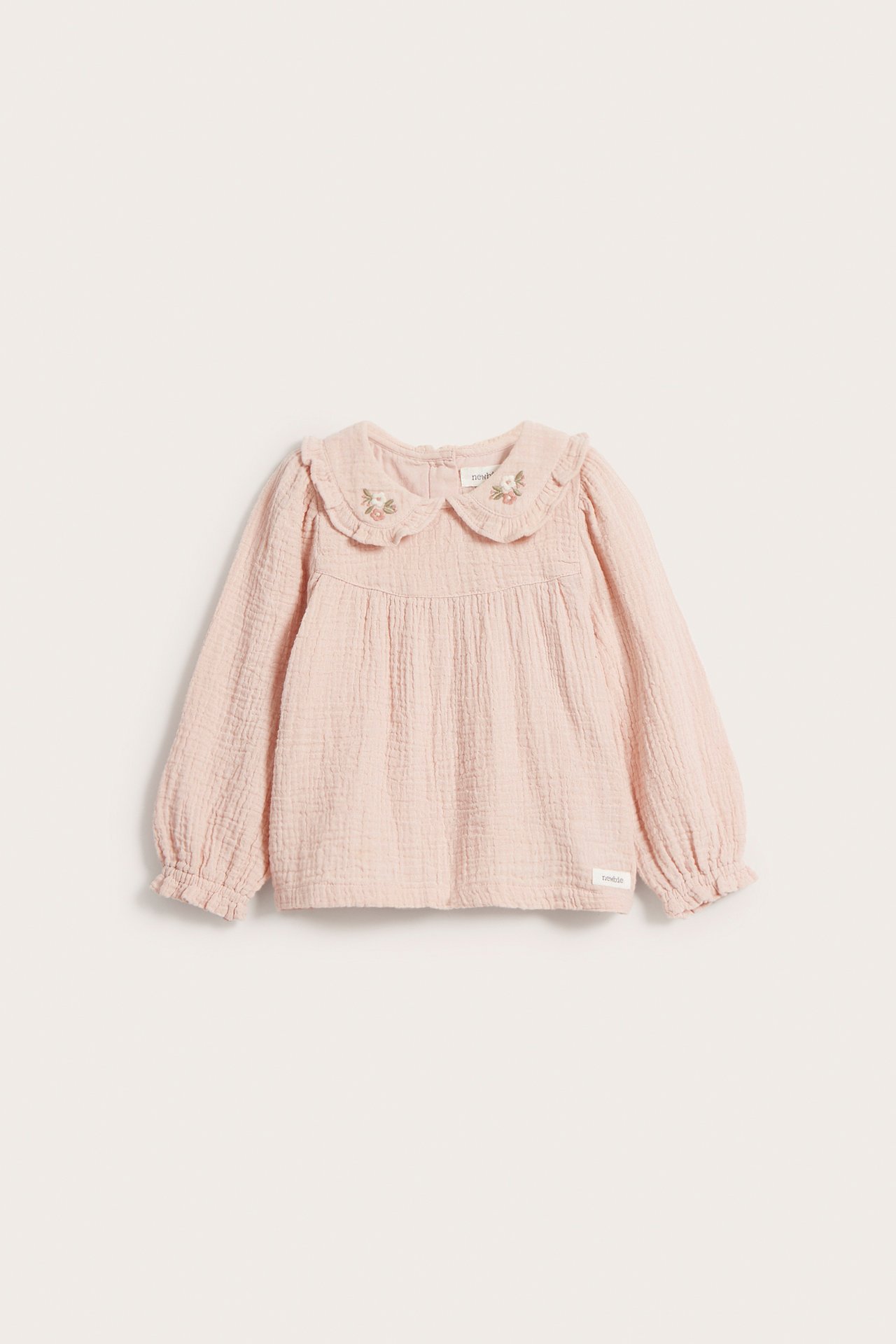 Crepe blouse with collar - Light pink - 3