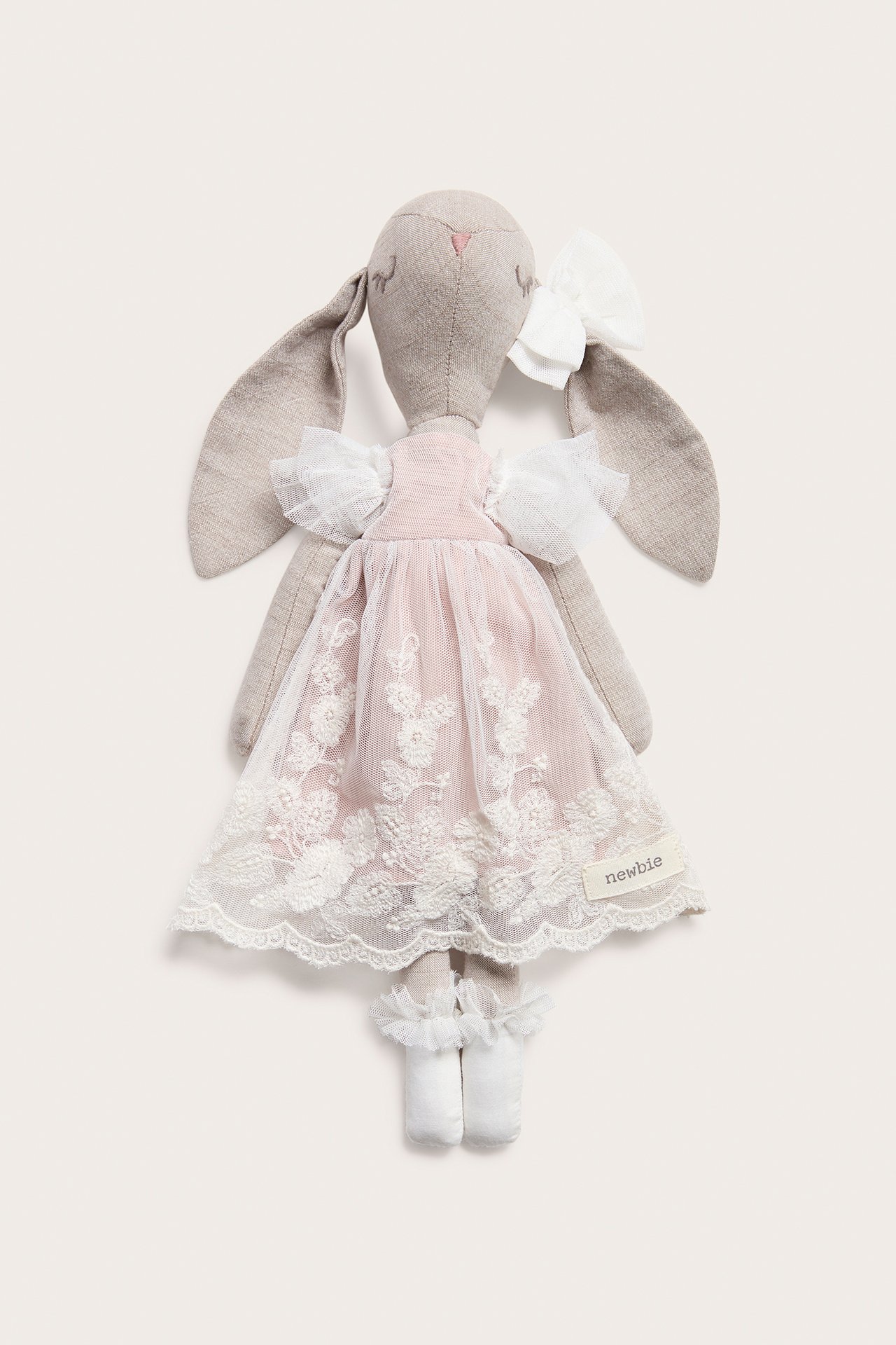 Cuddly toy rabbit with tulle dress