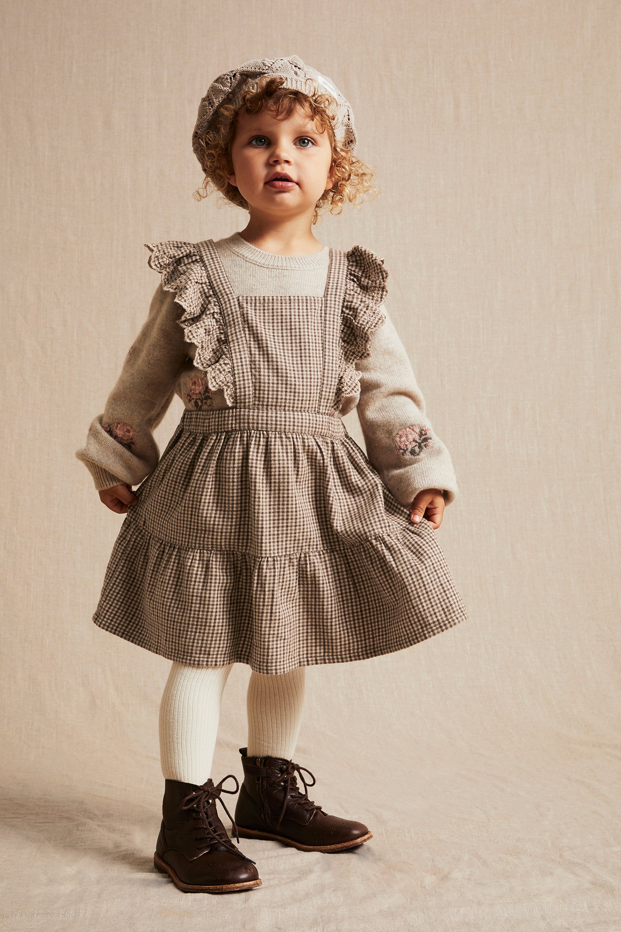 Checked dress - Brown - 4