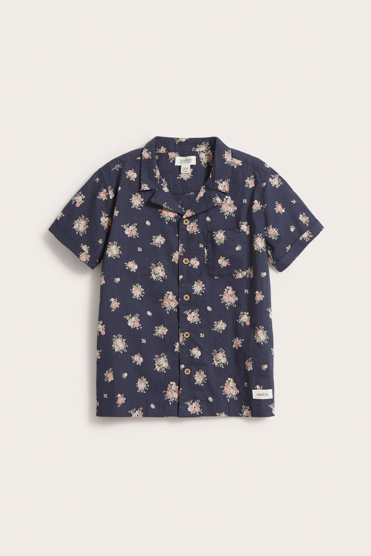 Floral short-sleeved shirt - Blue - 1