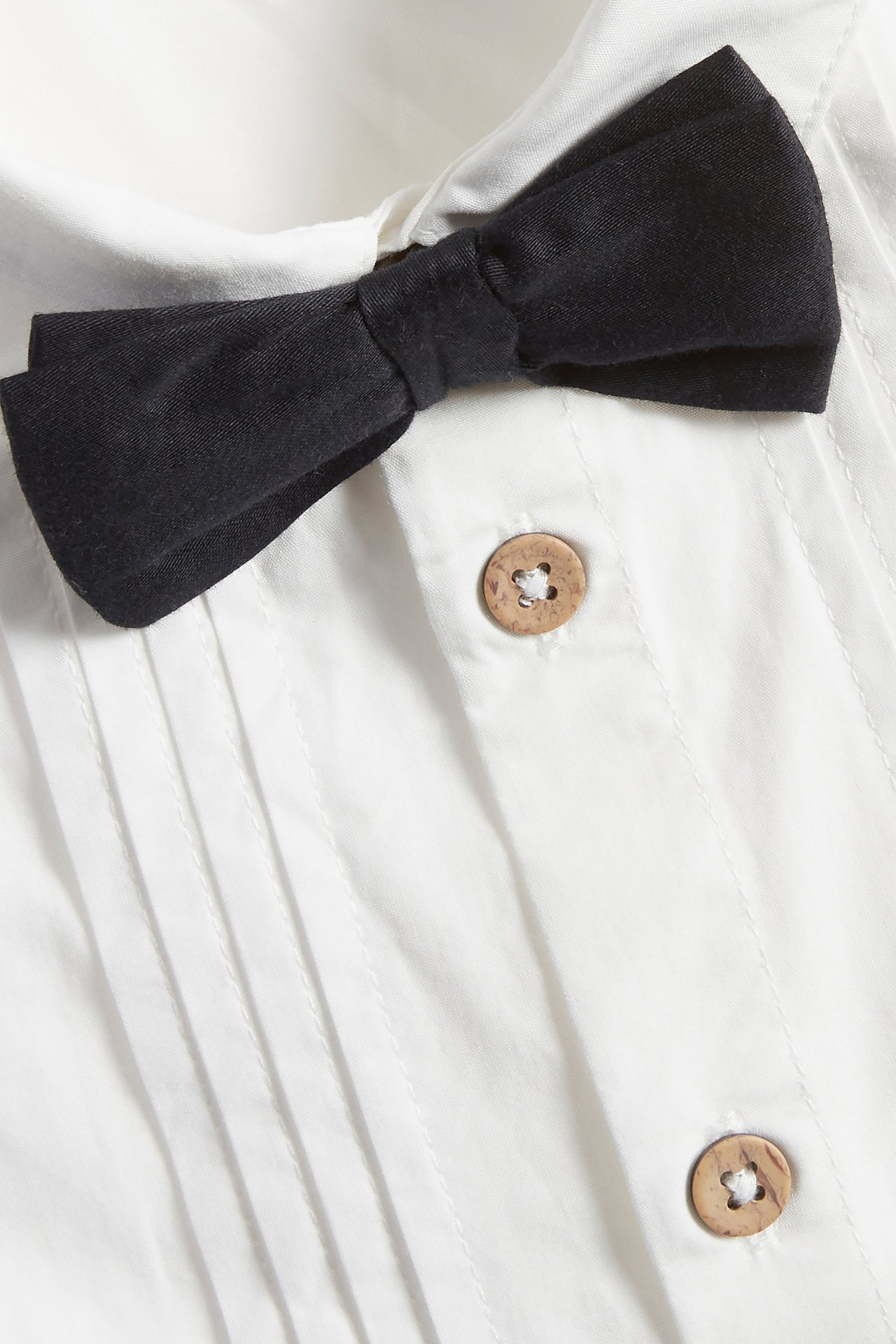 Tuxedo bow tie shirt - Off-white - 5