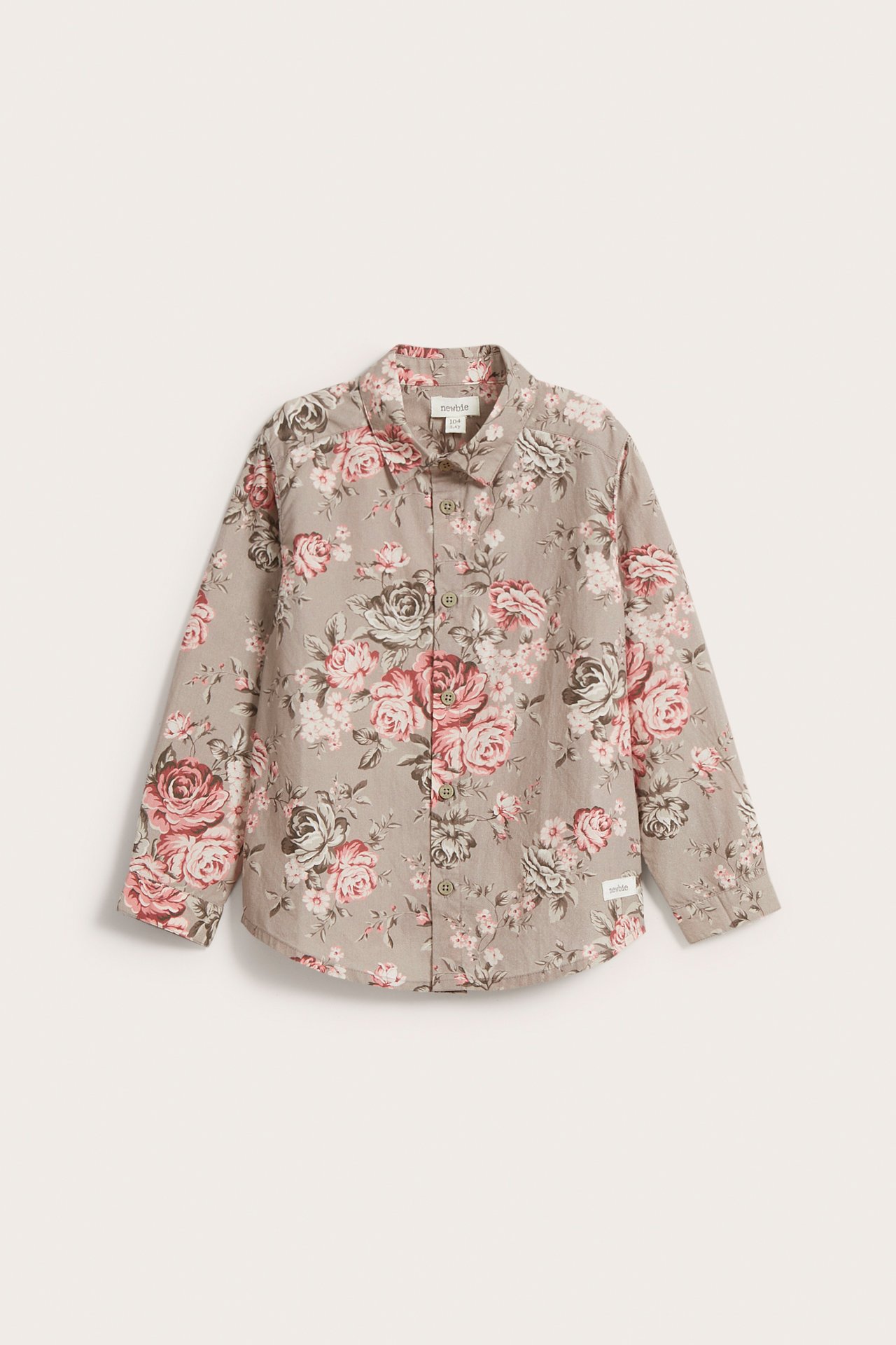 Floral dress-shirt - Dark beige - 2