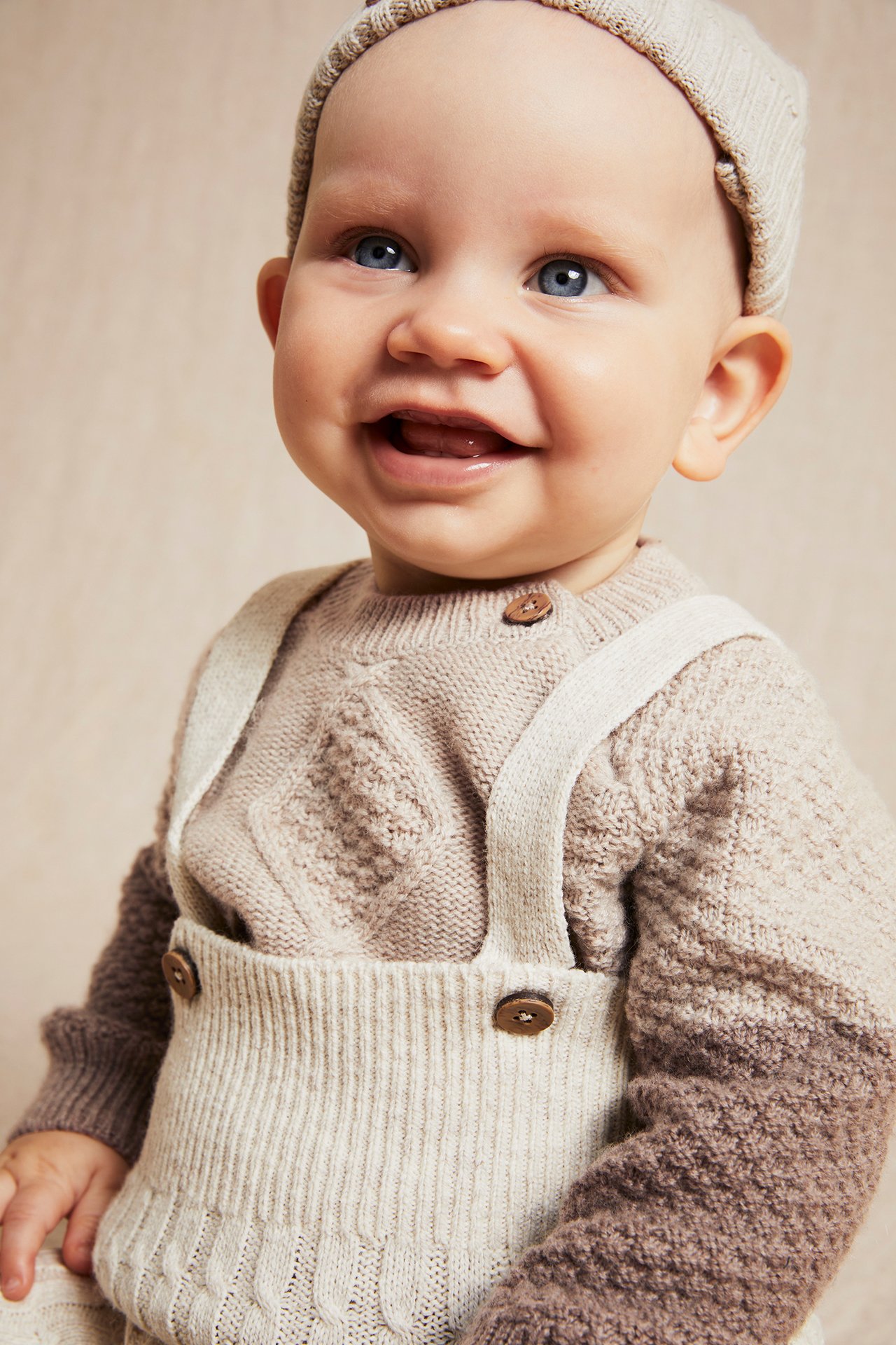 Cable-knit wool sweater - Brown mélange - 3