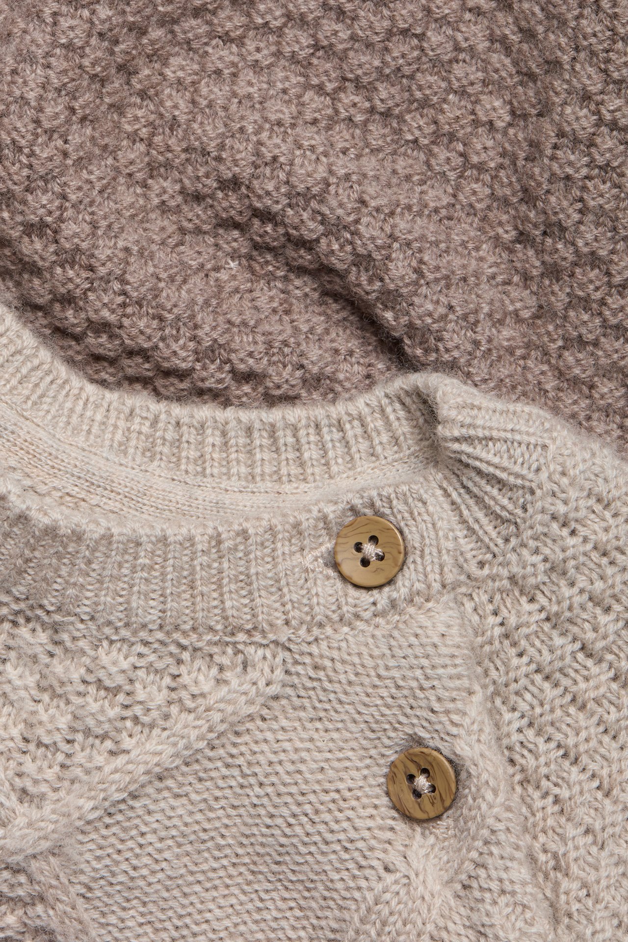 Cable-knit wool sweater - Brown mélange - 5