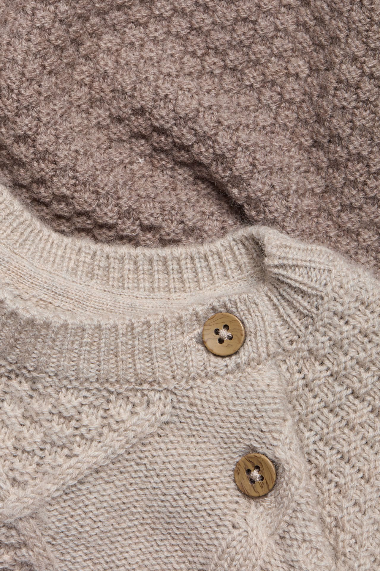 Cable-knit wool sweater - Brown mélange - 4