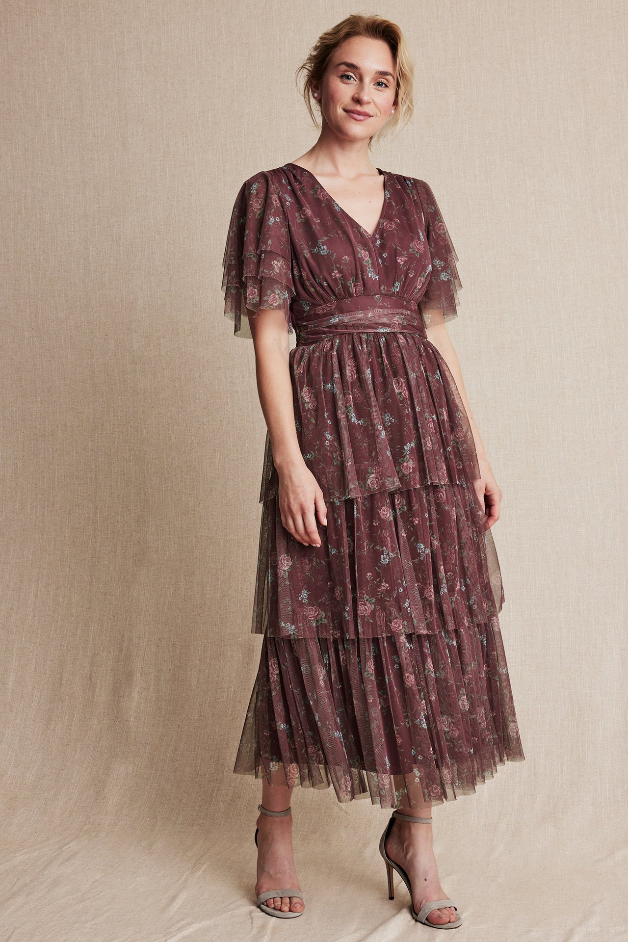 Women's floral chiffon dress