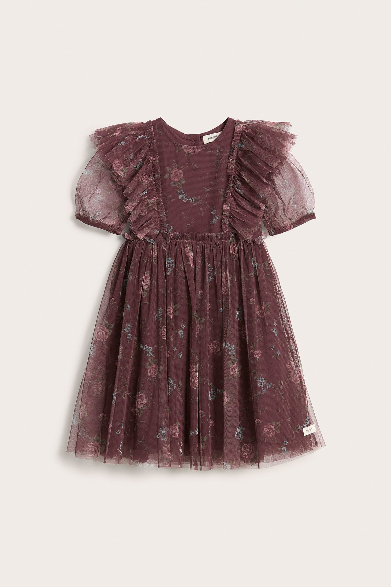 Floral chiffon dress - Wine red - 7