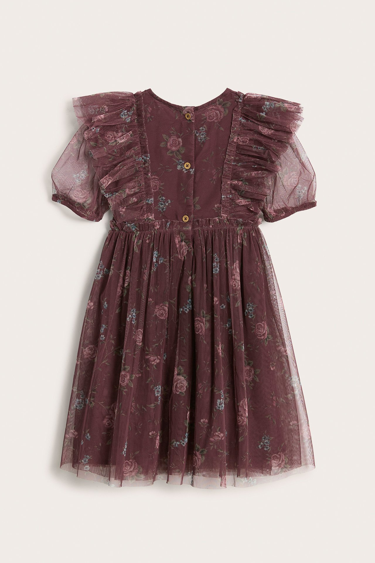 Floral chiffon dress - Wine red - 8