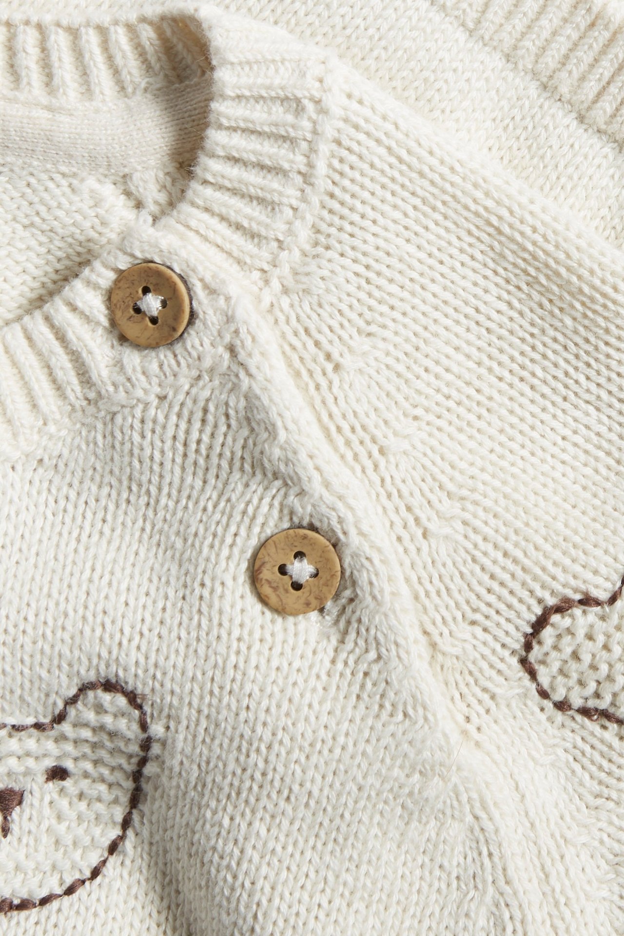 Knitted bear embroidered sweater