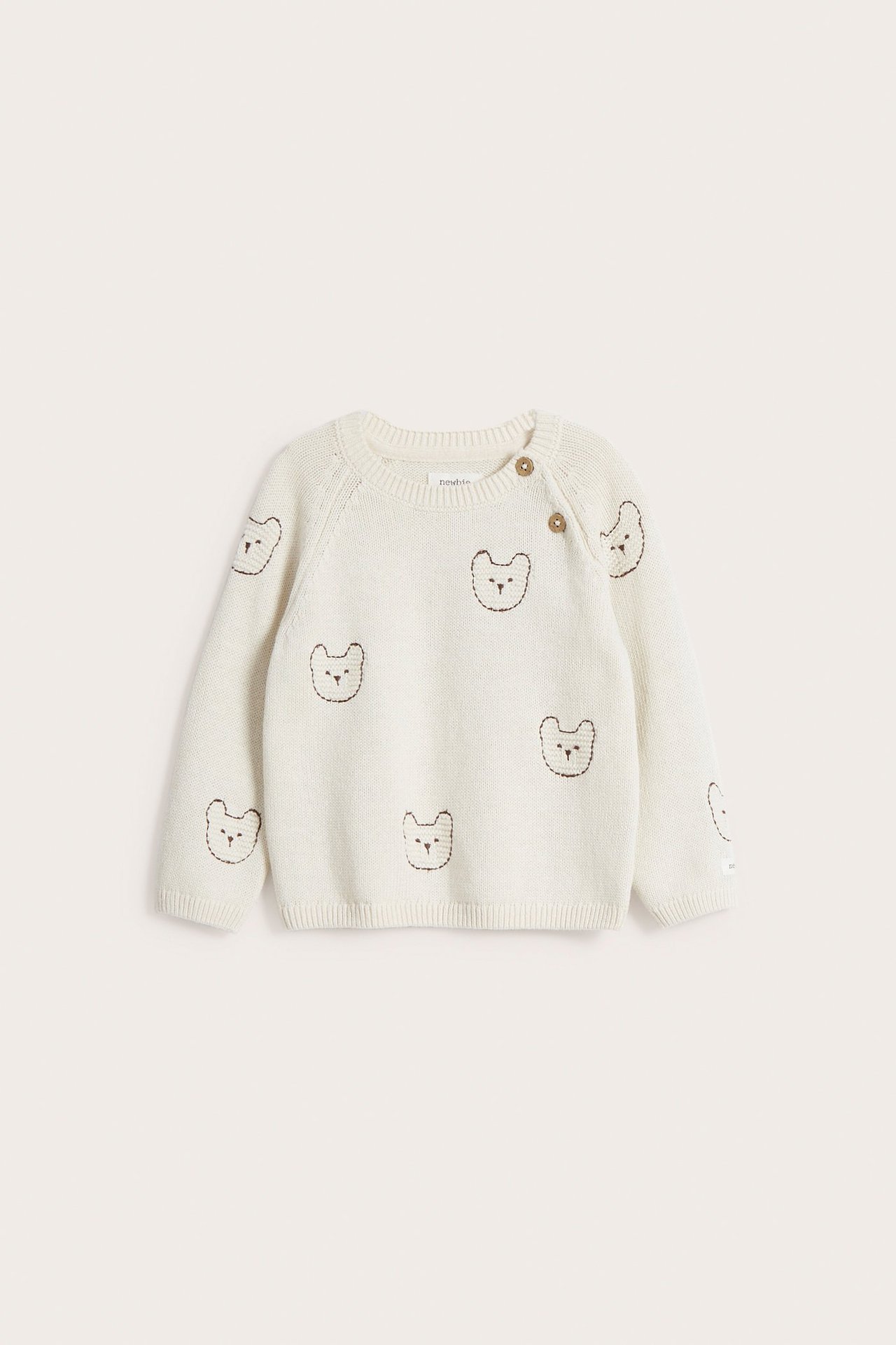 Knitted bear embroidered sweater