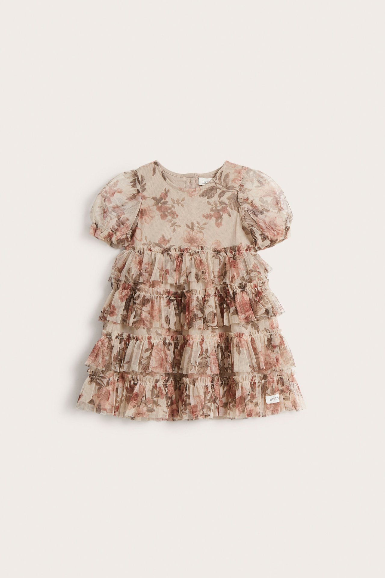 Floral mesh dress - Beige - 5