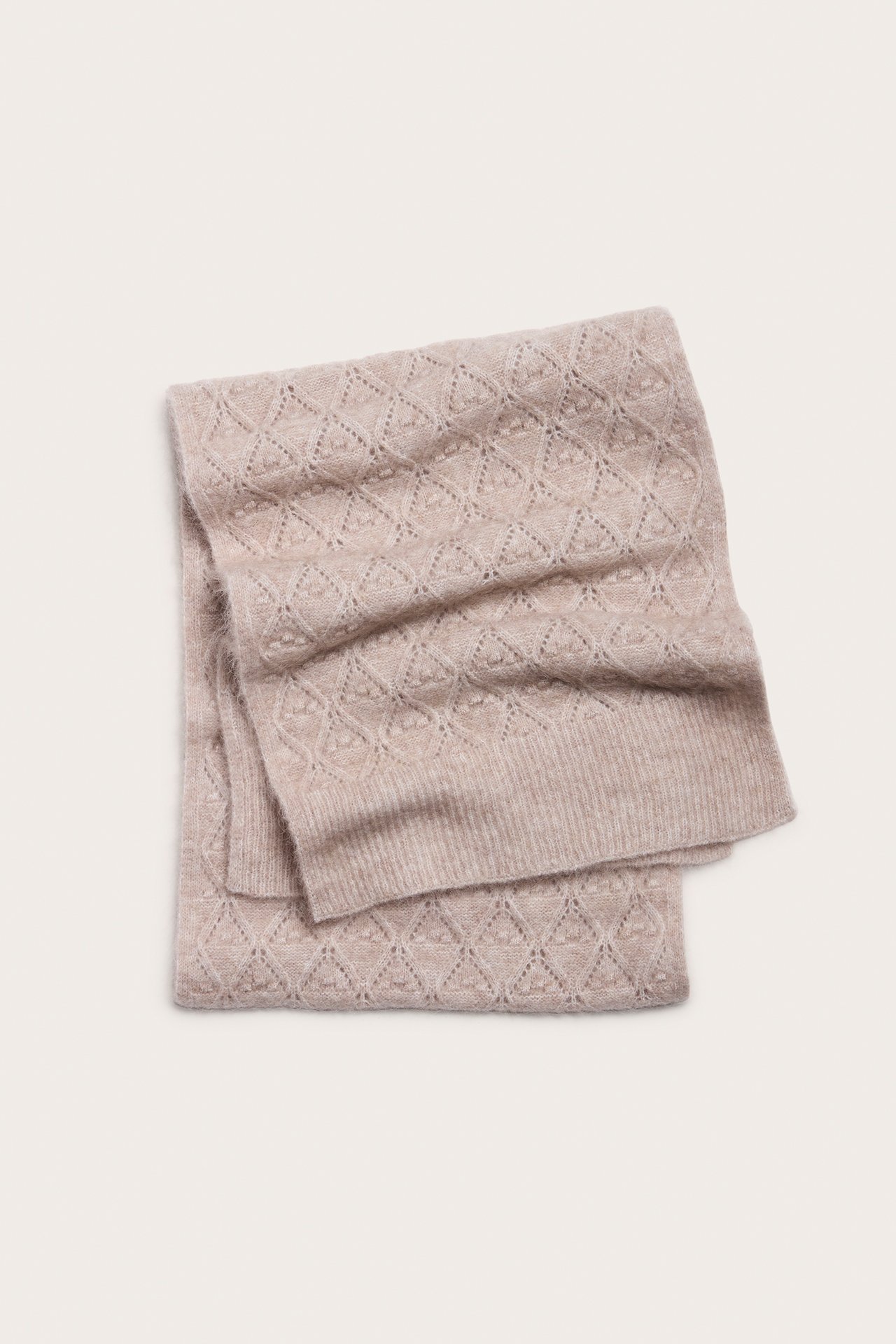 Women's knitted scarf - Brown mélange - 2