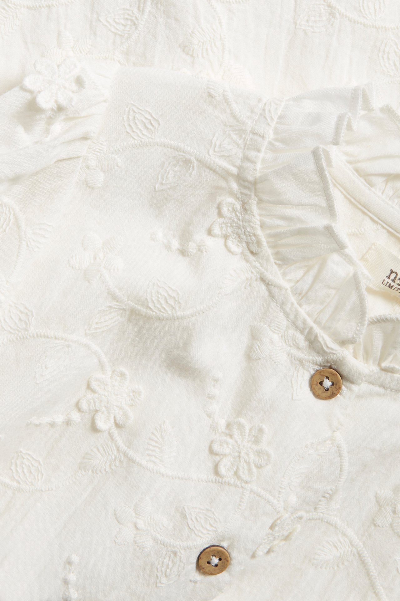 3D floral embroidery blouse - Off-white - 7