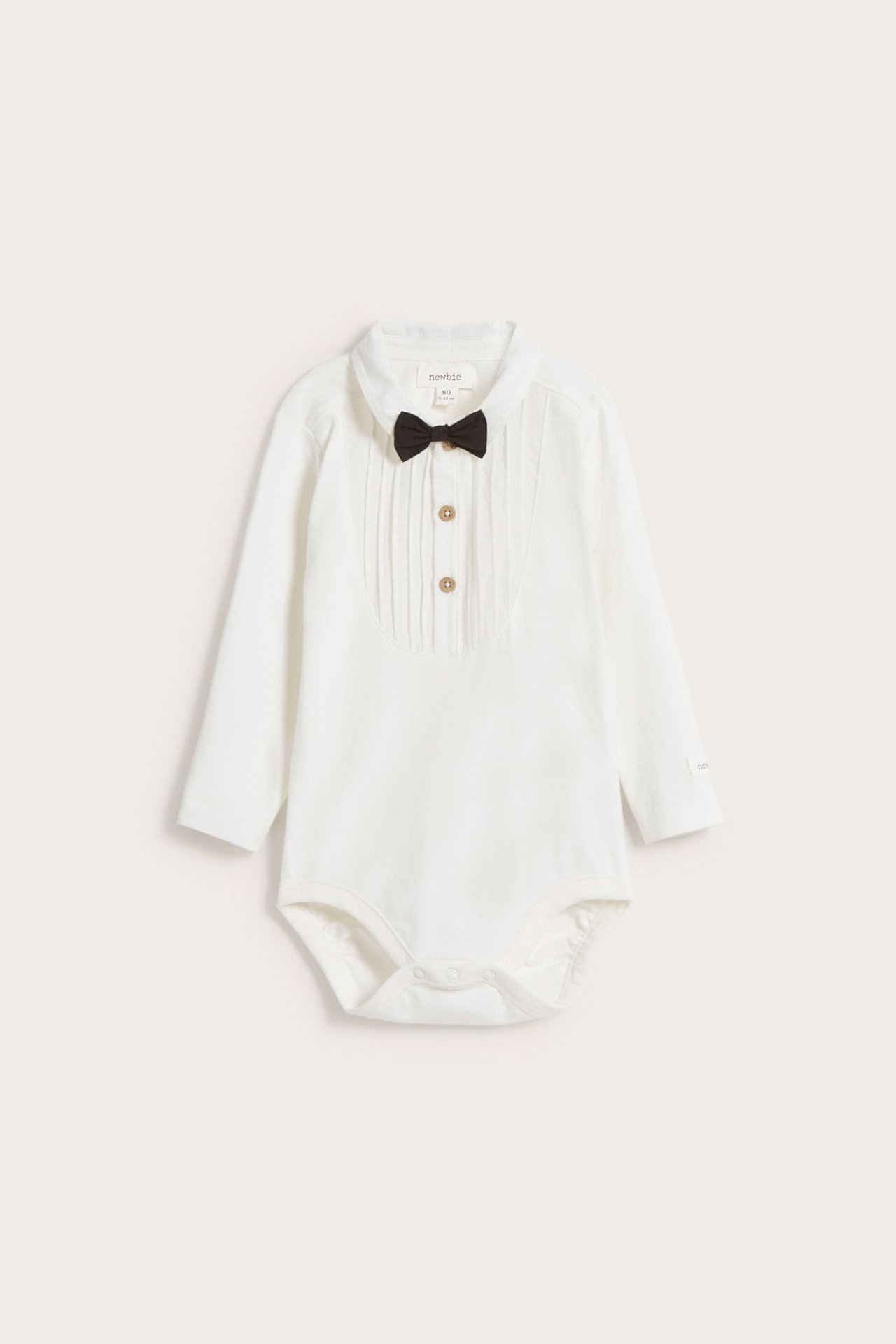 Tuxedo bow tie bodysuit - Off-white - 2