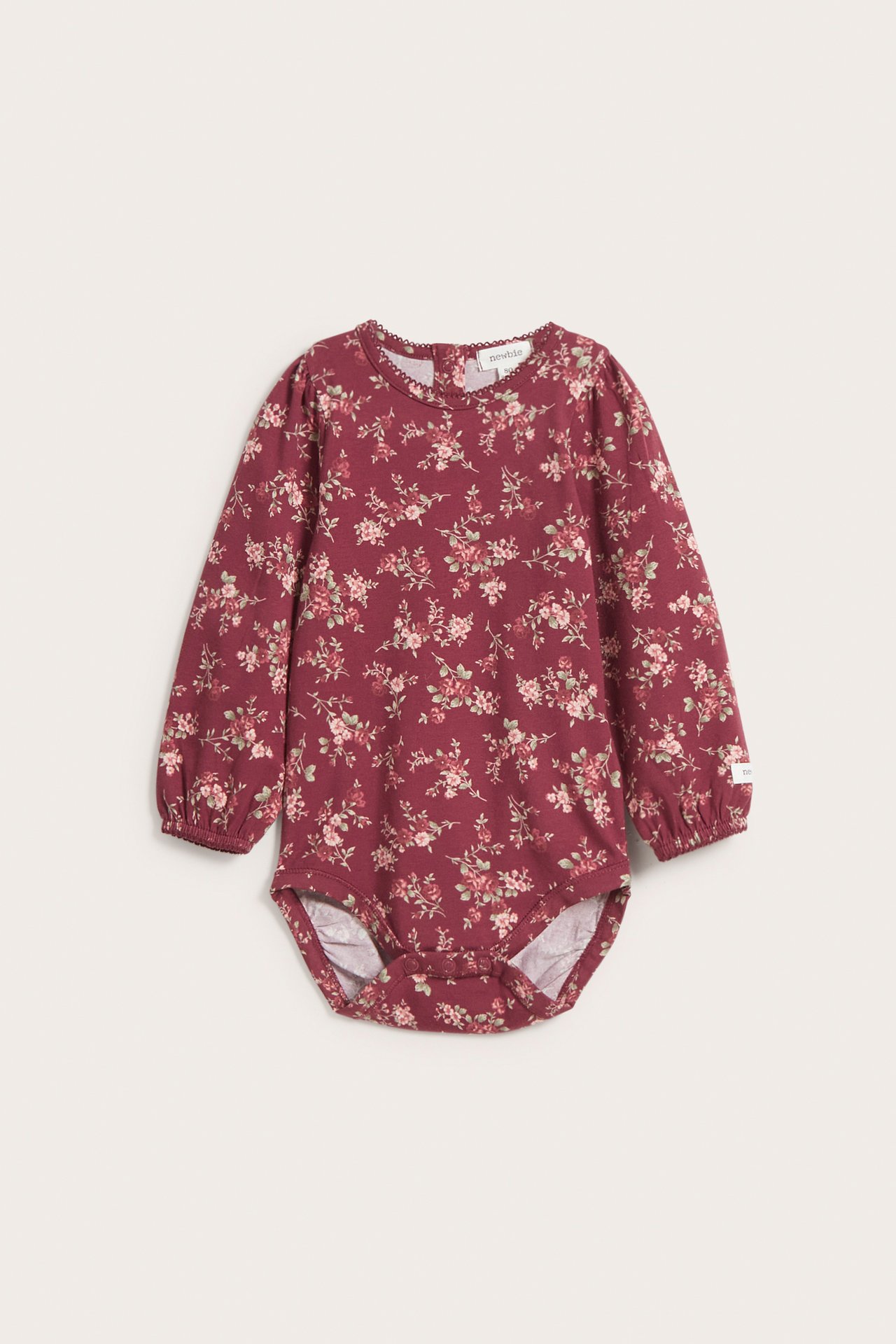 Floral bodysuit - Dark red - 2