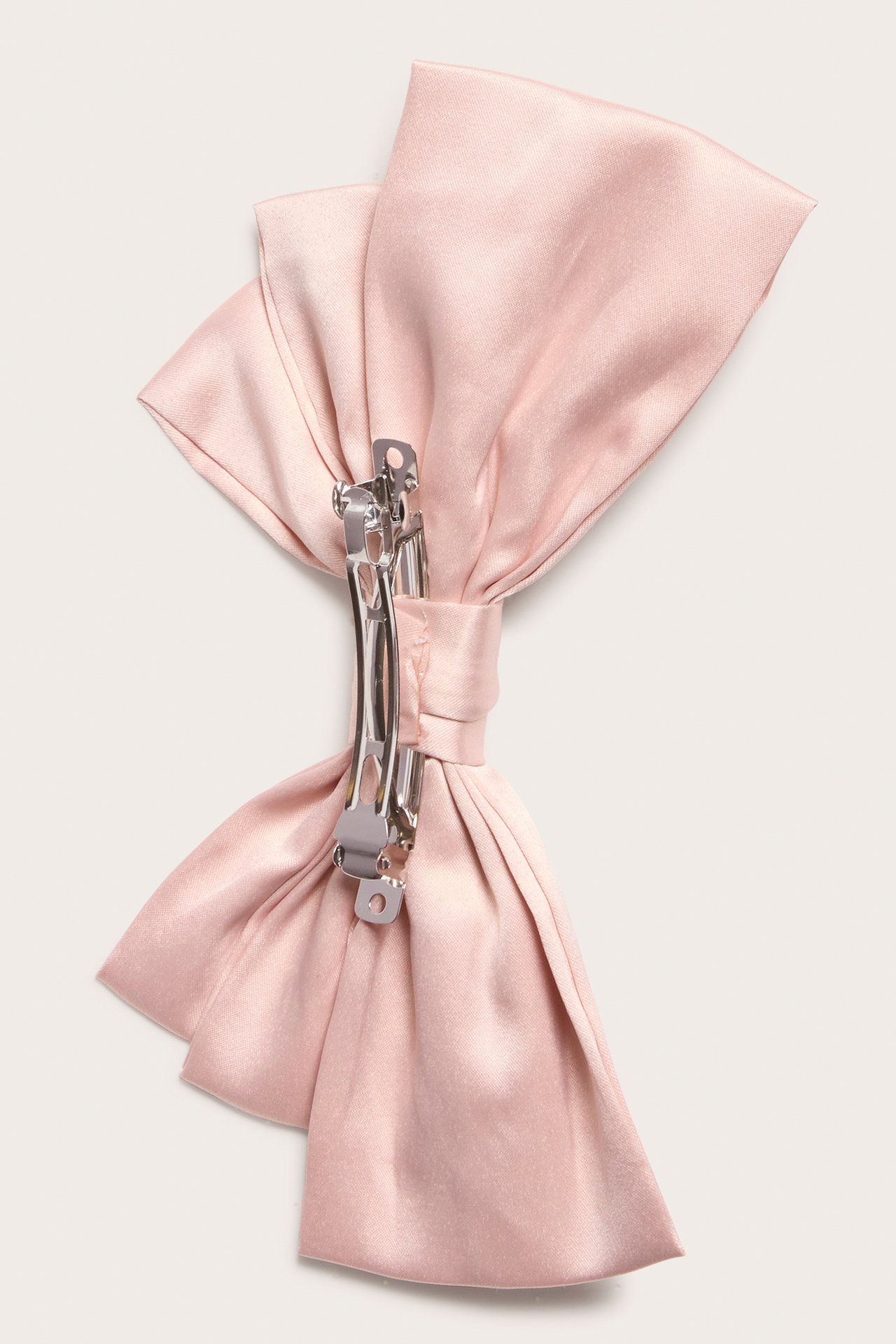 Large satin bow - Light pink - 4