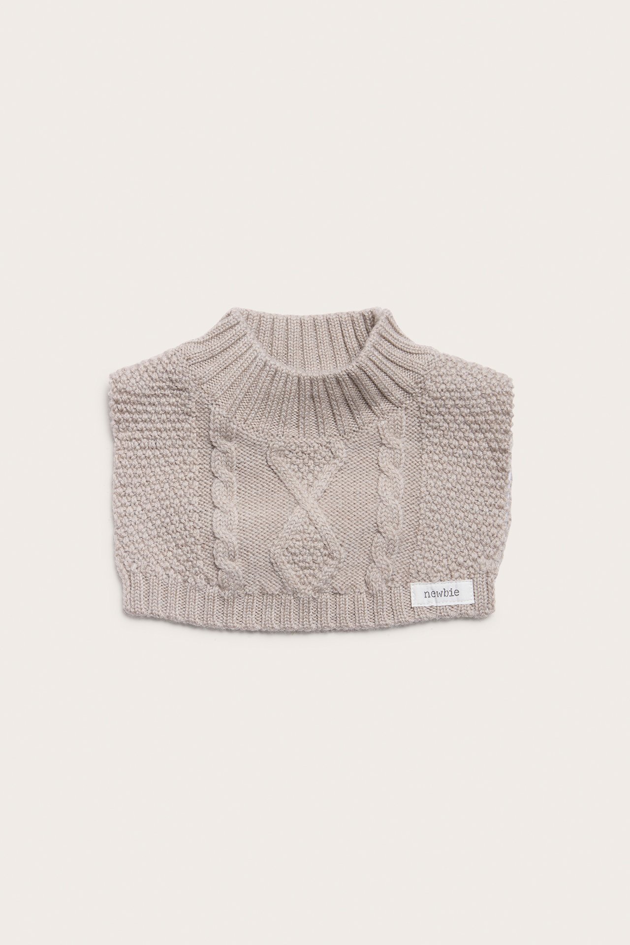 Cable-knit dickey collar - Beige mélange - 1