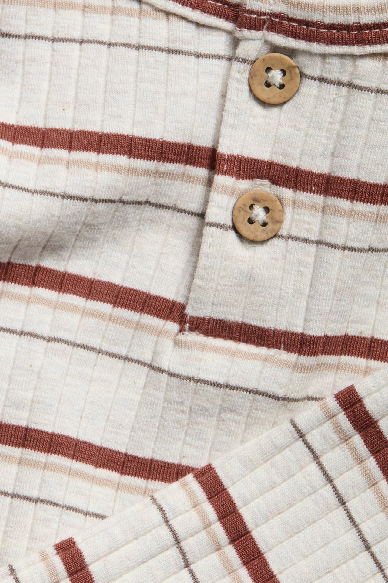 Ribbed striped bodysuit - Beige mélange - 1