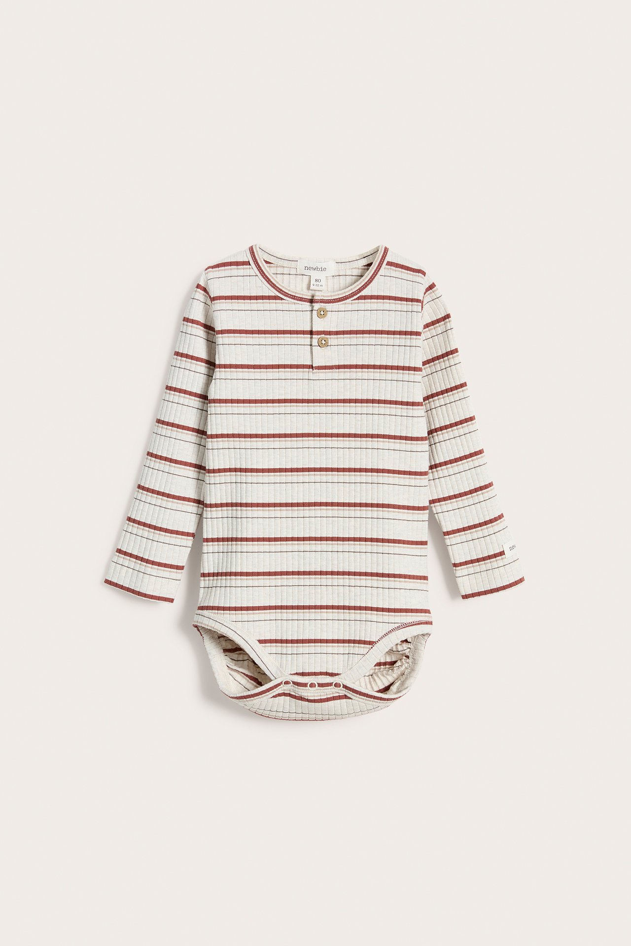 Ribbed striped bodysuit - Beige mélange - 2