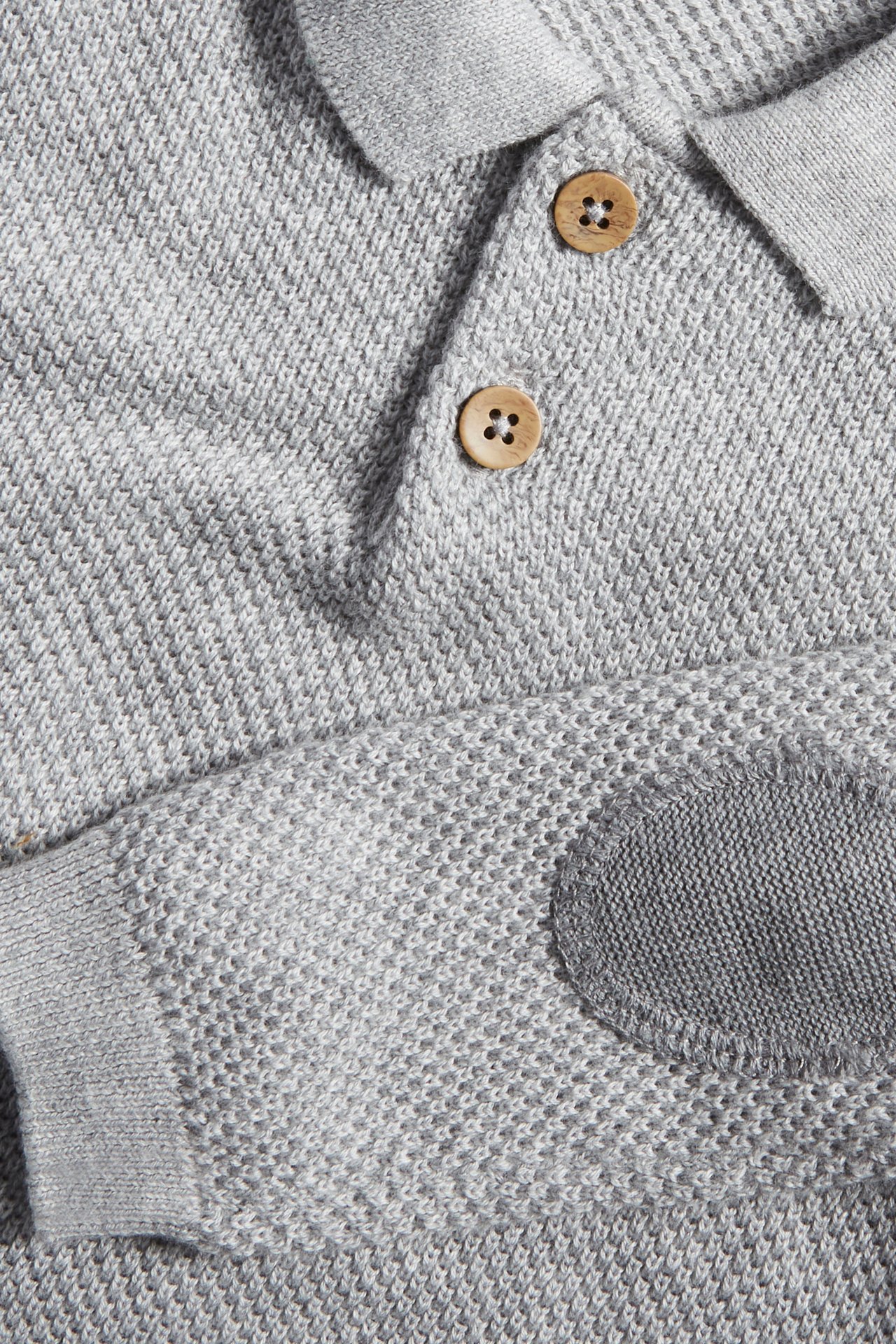 Pullover mit klassischem Kragen - Grau meliert - 2