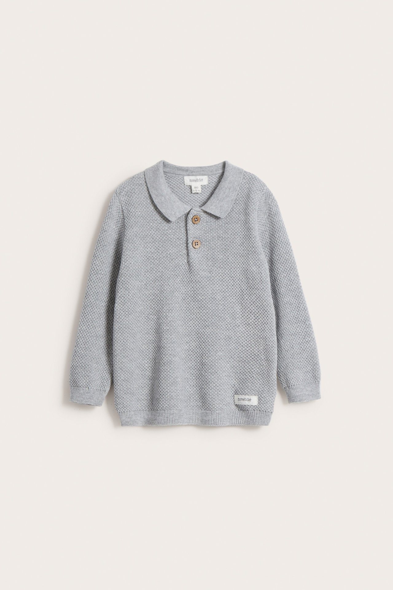 Pullover mit klassischem Kragen - Grau meliert - 3