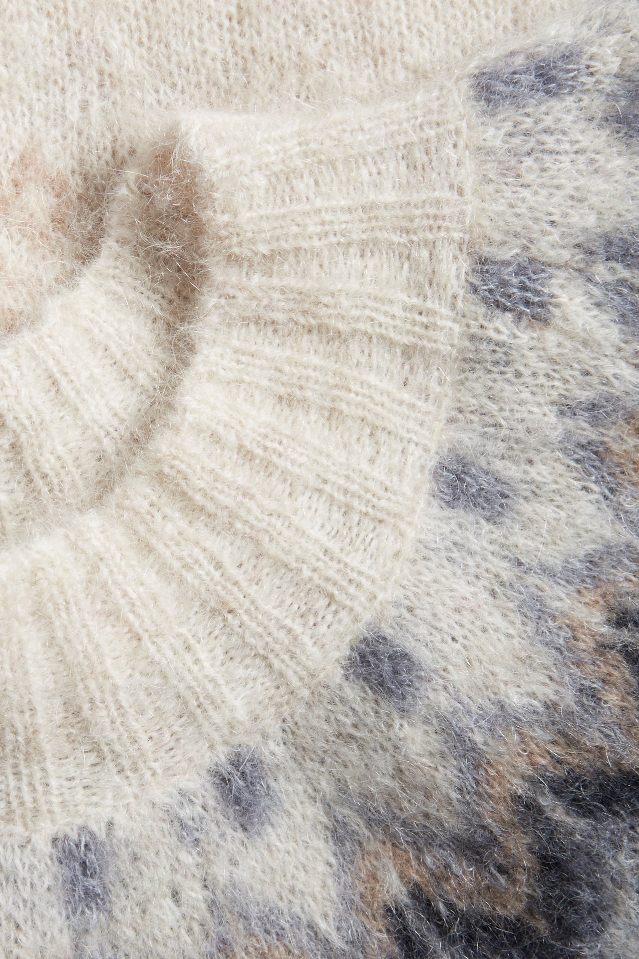 Women's jacquard knitted sweater - Beige mélange - 8