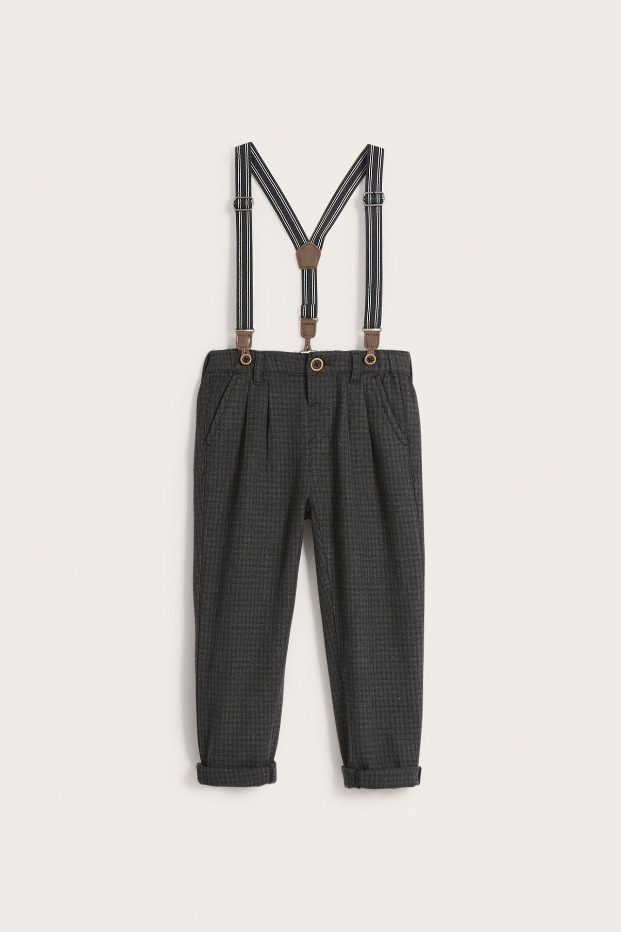 Suspender pants - Dark grey - 6