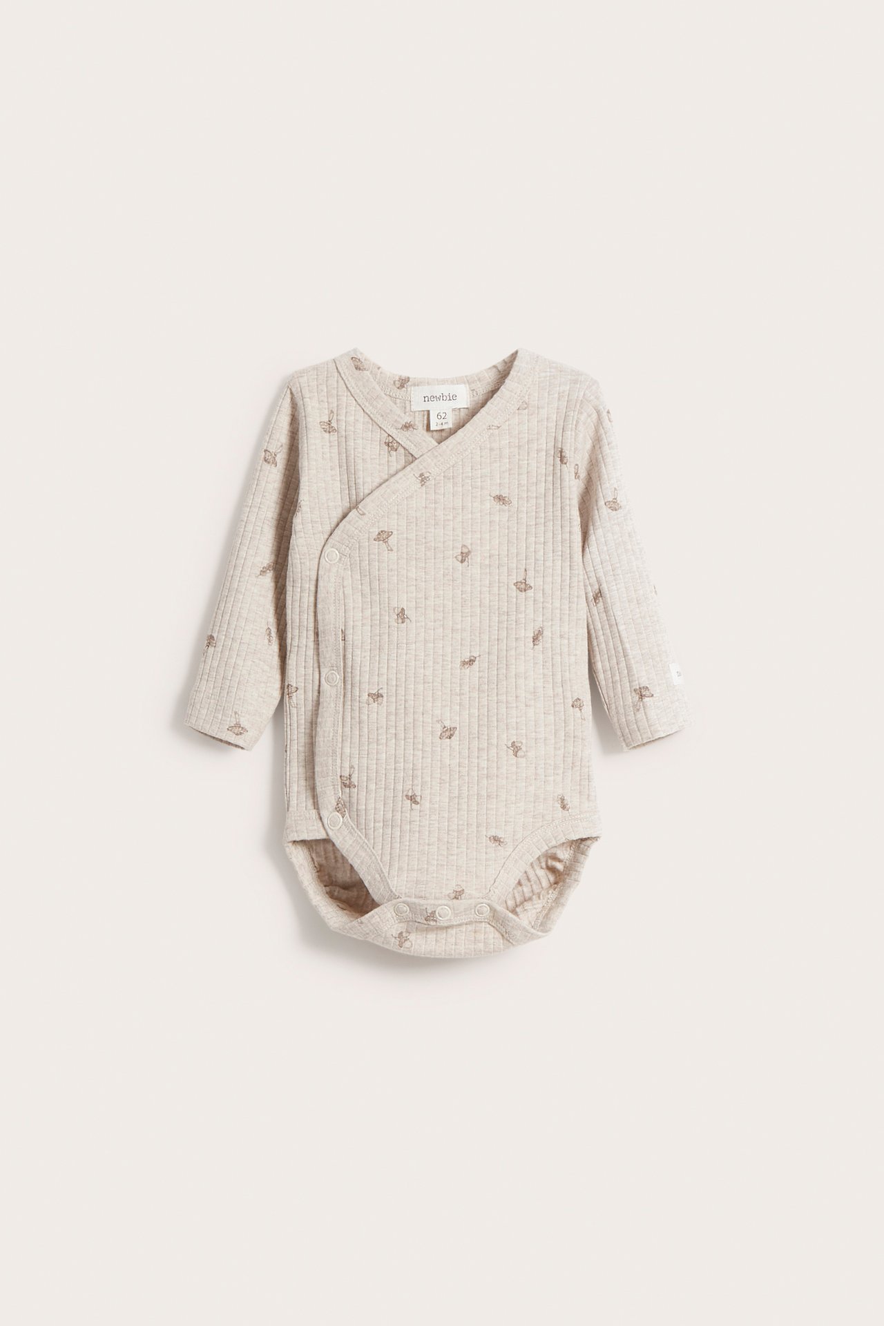 Ribbed mushroom bodysuit - Beige mélange - 1