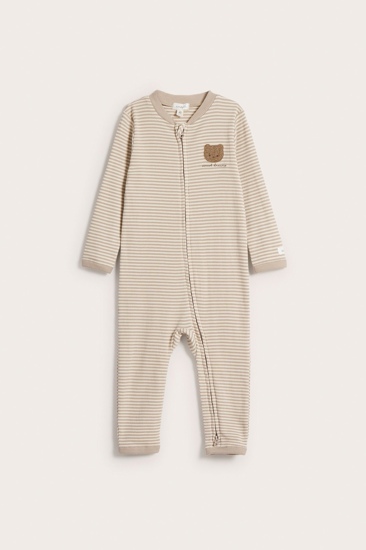 Ribbed sleepsuit - Beige - 2