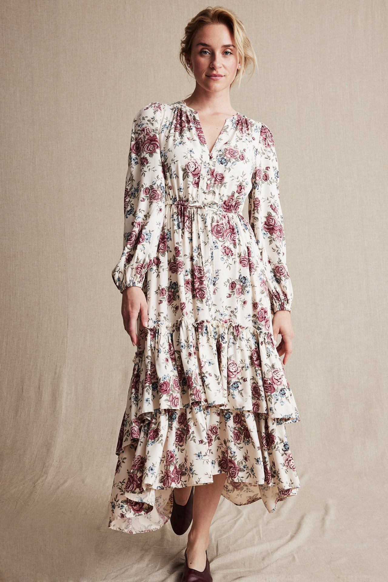 Women's floral viscose dress