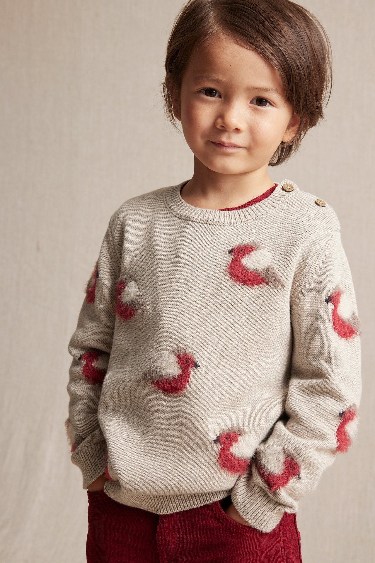 Patterned knitted jumper