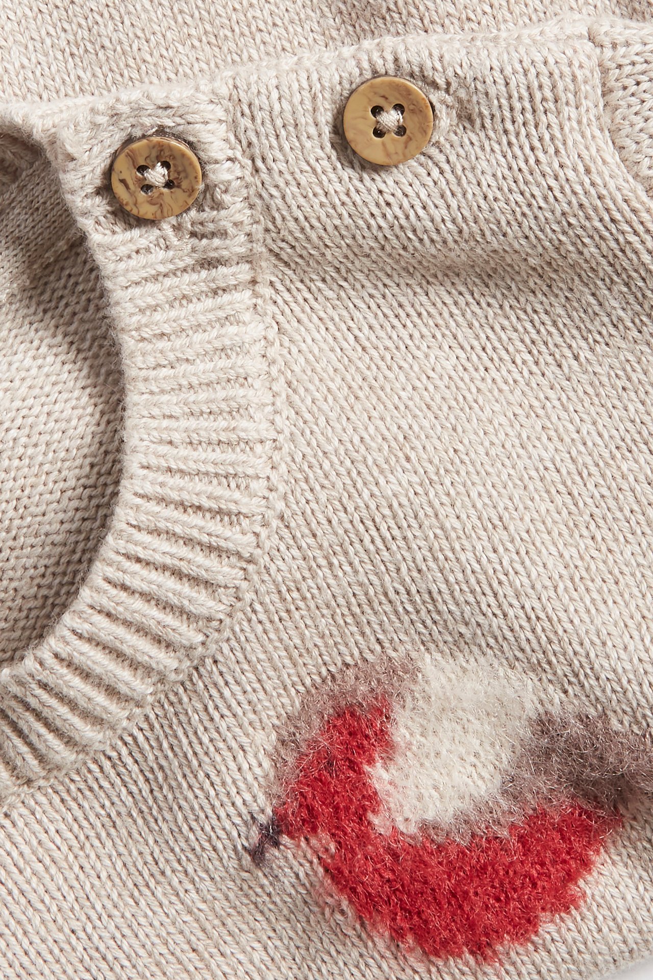 Gemusterter Strickpullover - Beige meliert - 4
