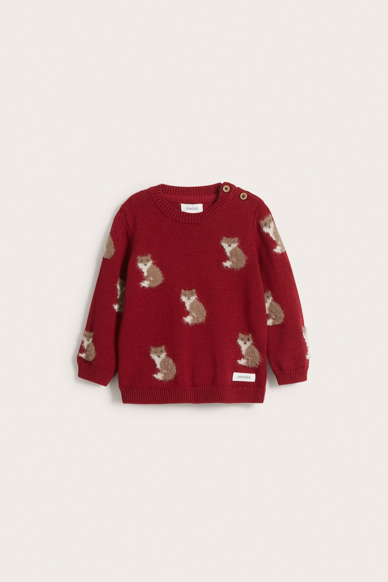 Patterned knitted sweater - Red - 3