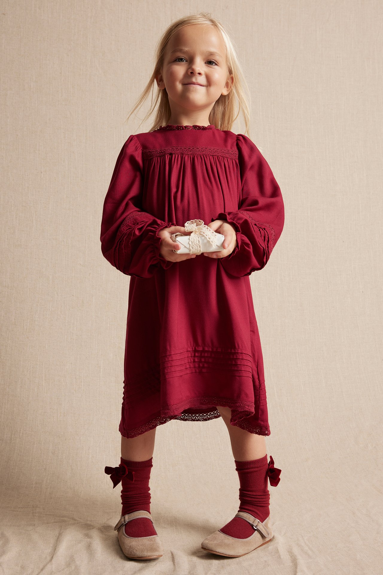 Long sleeve Christmas dress - Red - 1