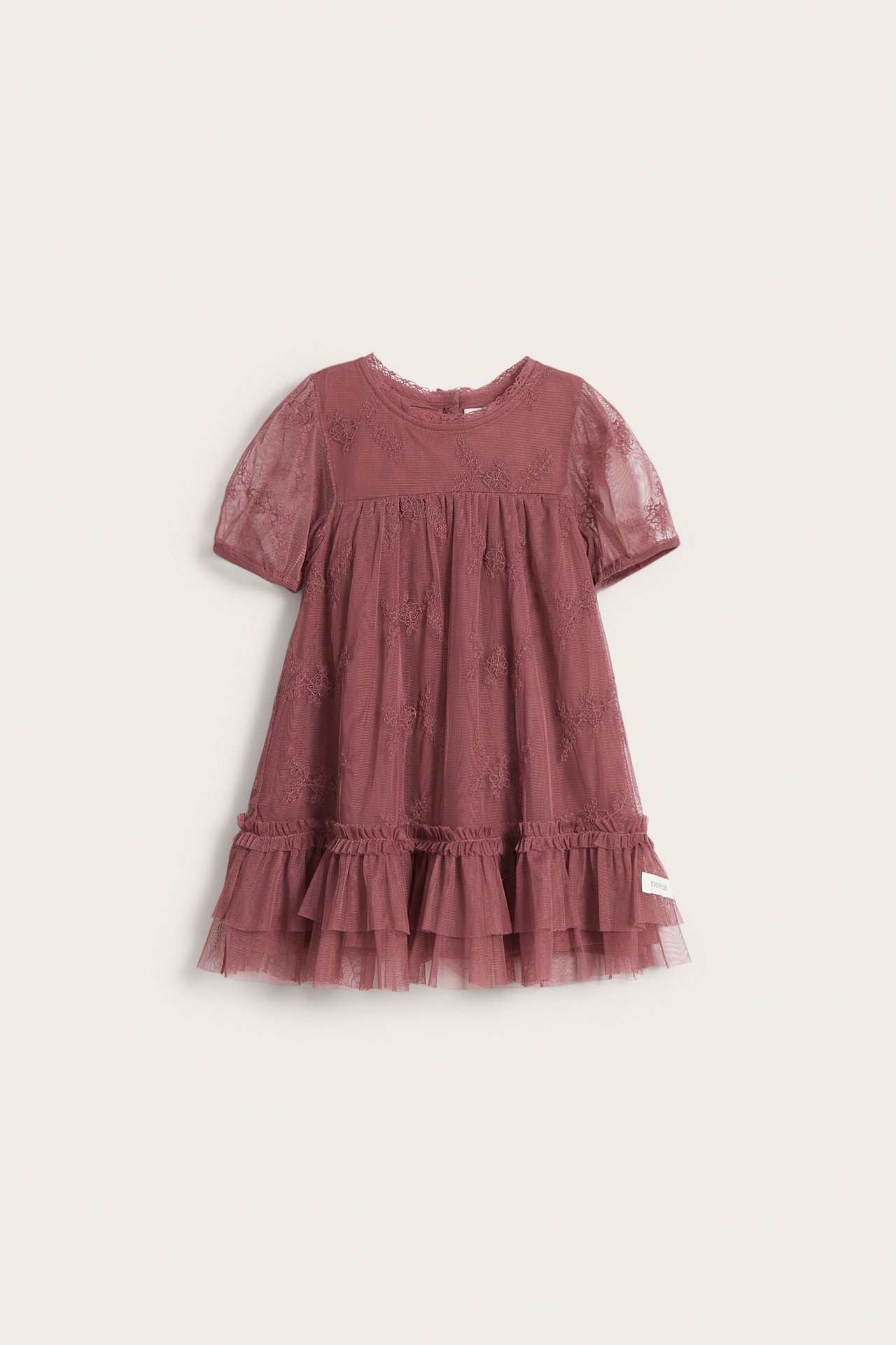 Embroidered mesh dress for baby