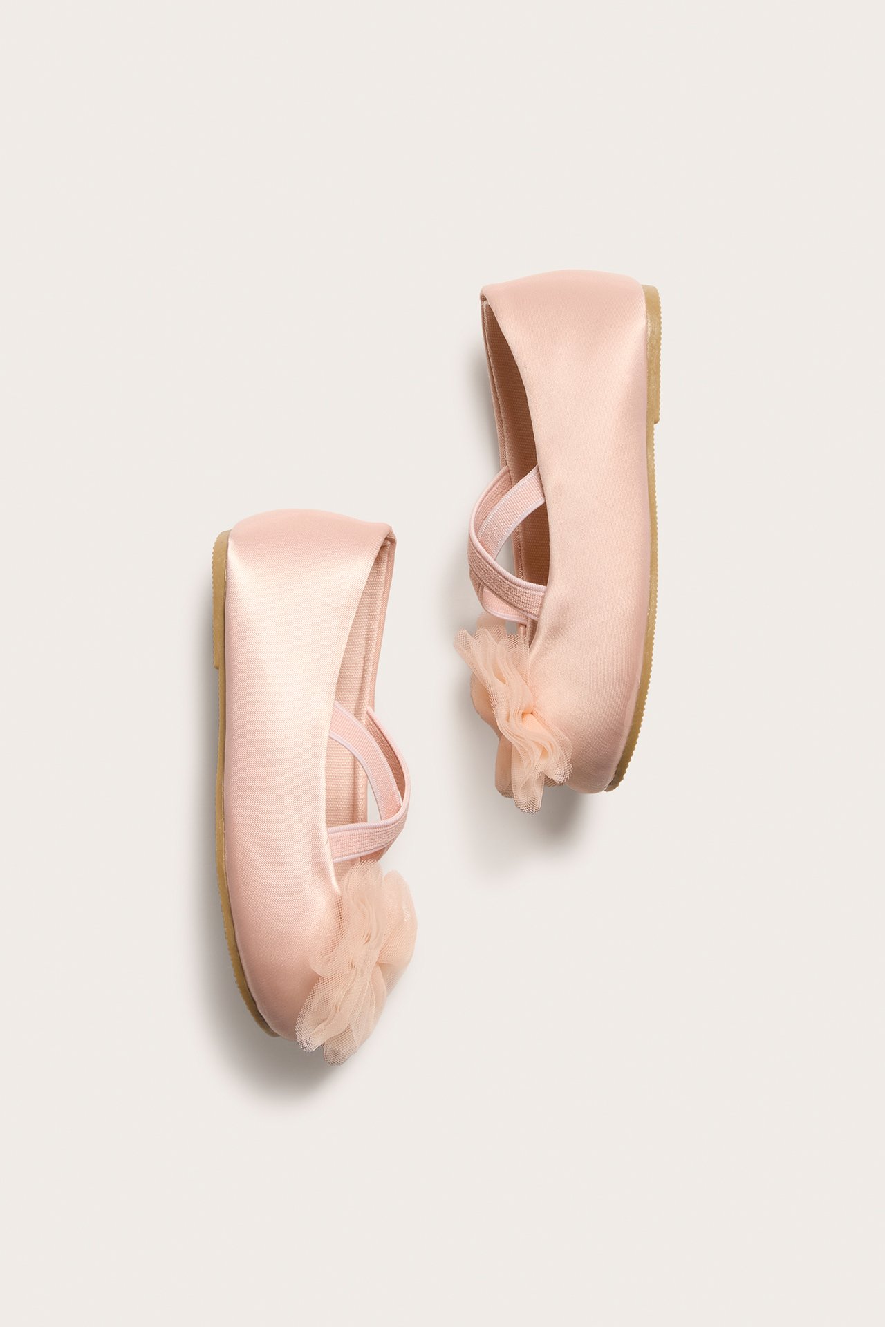 Schimmernde Ballerinas mit Tüllschleife - Hellrosa - 2